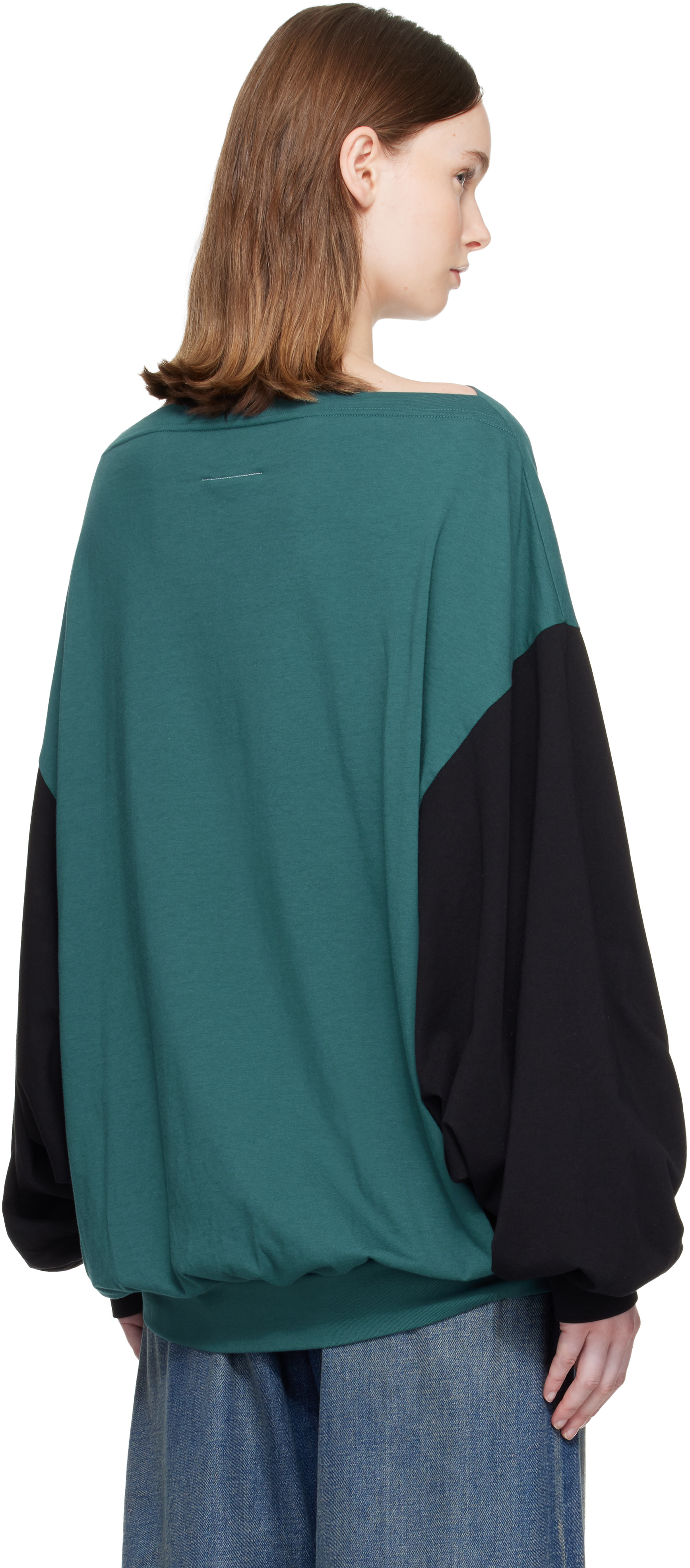MM6 Maison Margiela: Blue & Black Upside Down Top | SSENSE