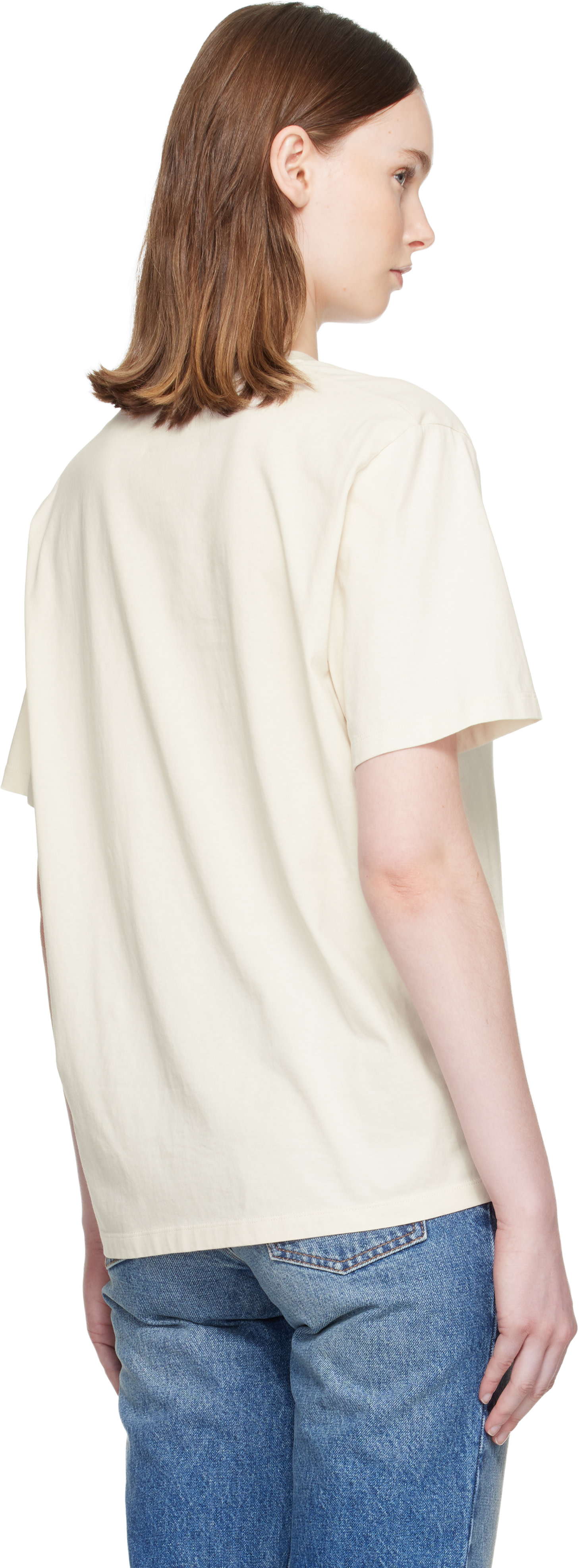 MM6 Maison Margiela: Beige Patch T-shirt | SSENSE