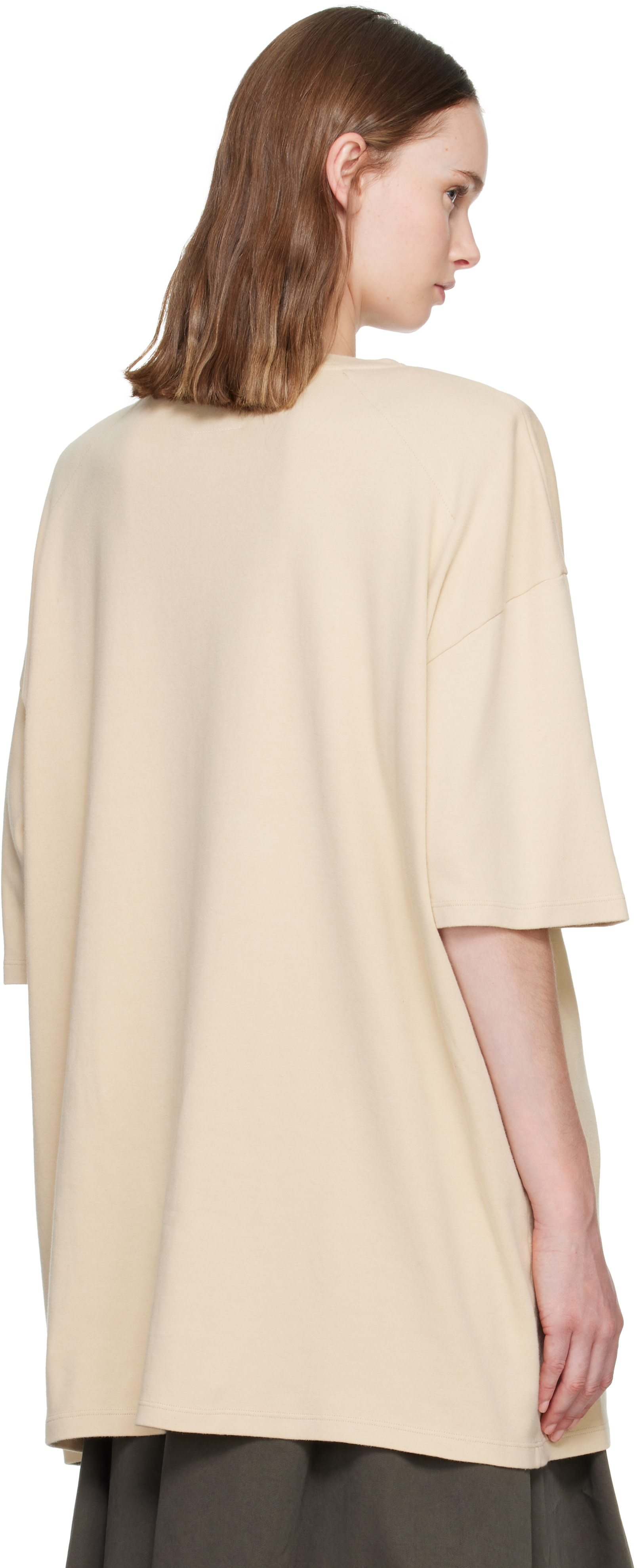 MM6 Maison Margiela: ベージュ Horse Portrait Tシャツ | SSENSE 日本