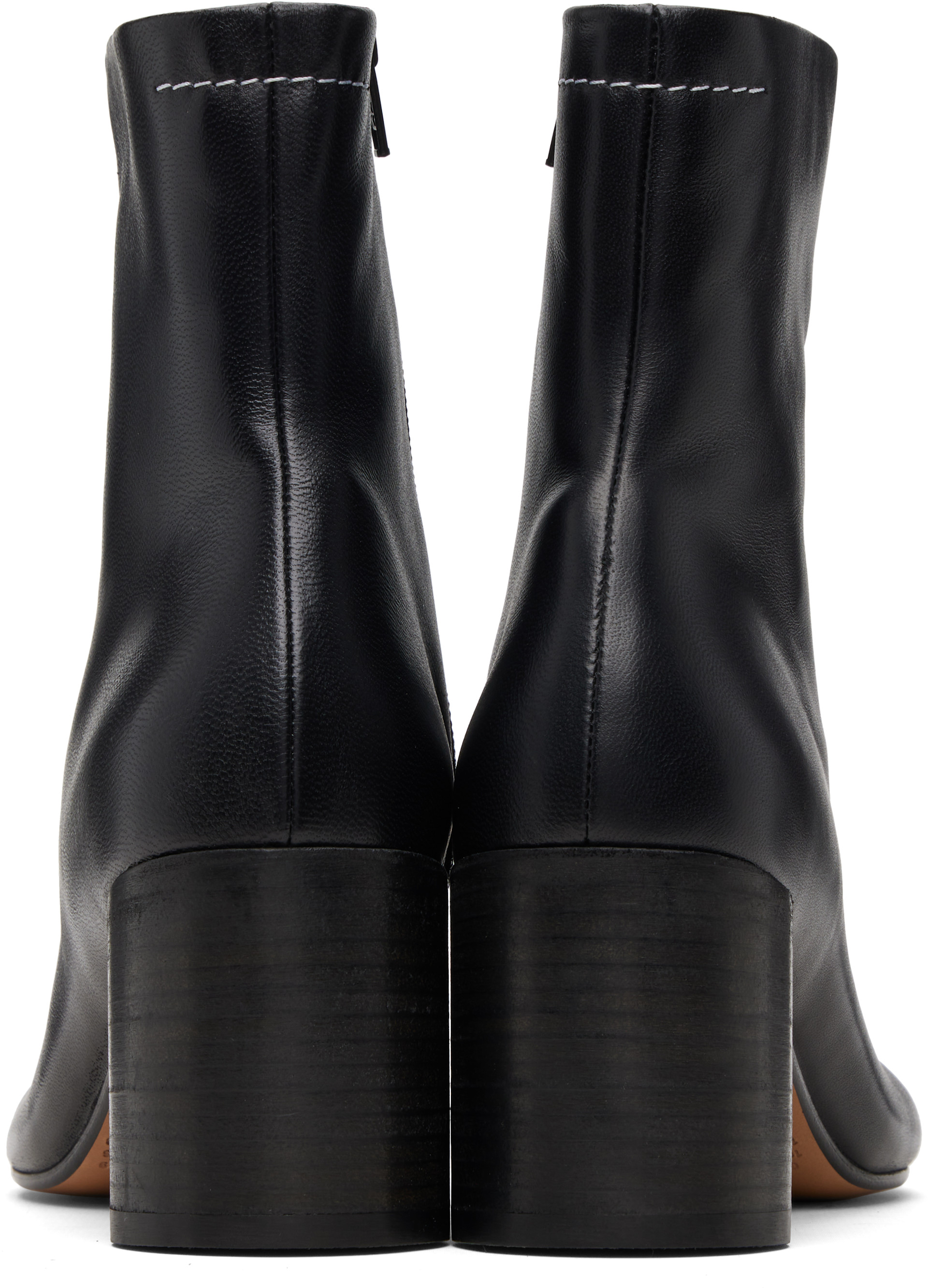 MM6 Maison Margiela: Black Anatomic Ankle Boots | SSENSE