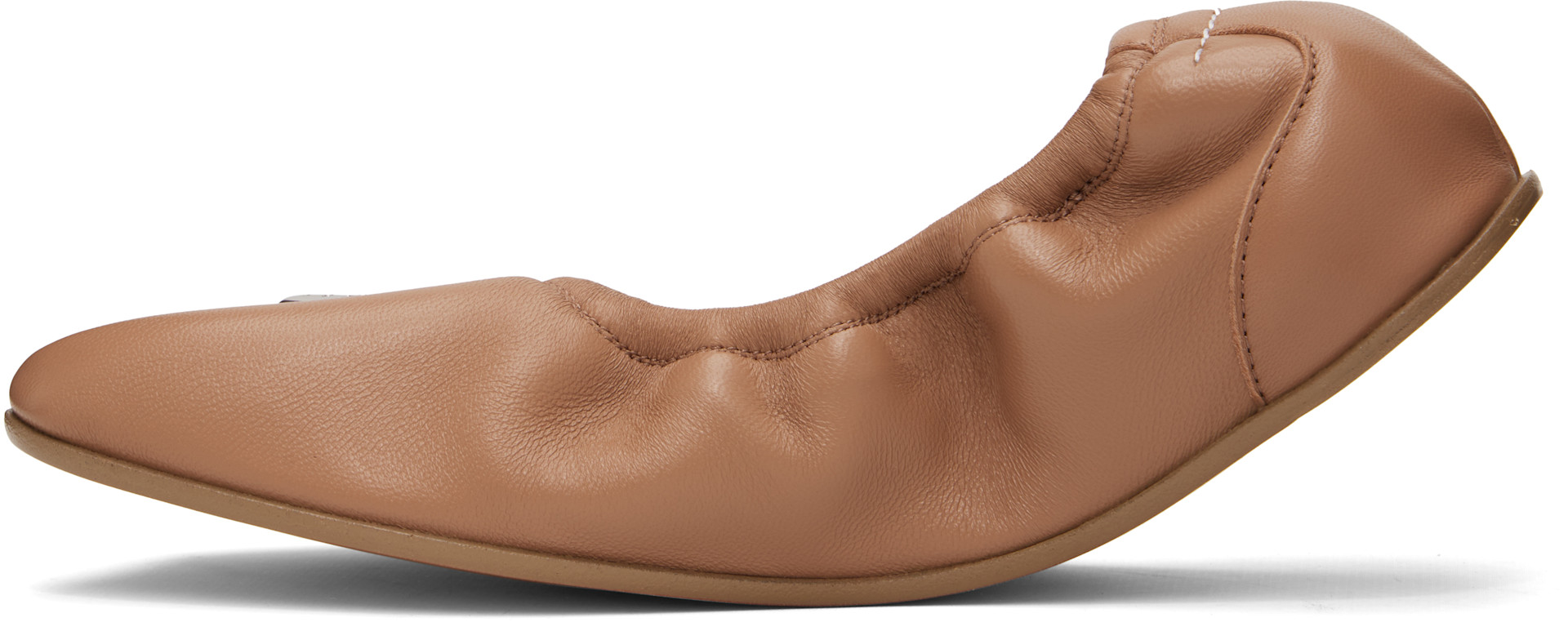 MM6 Maison Margiela: Brown Numeric Anatomic Ballerina Flats | SSENSE
