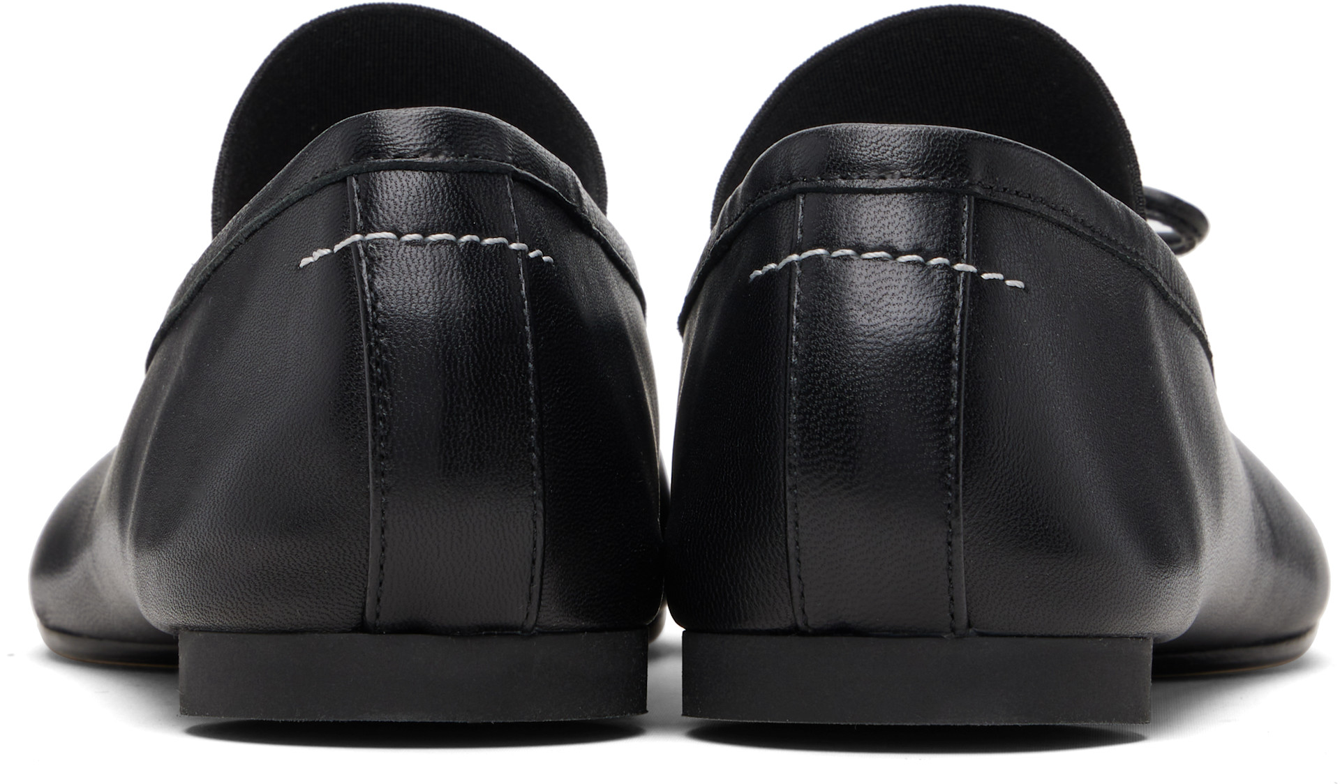 MM6 Maison Margiela: ブラック Anatomic Numeric バレエシューズ