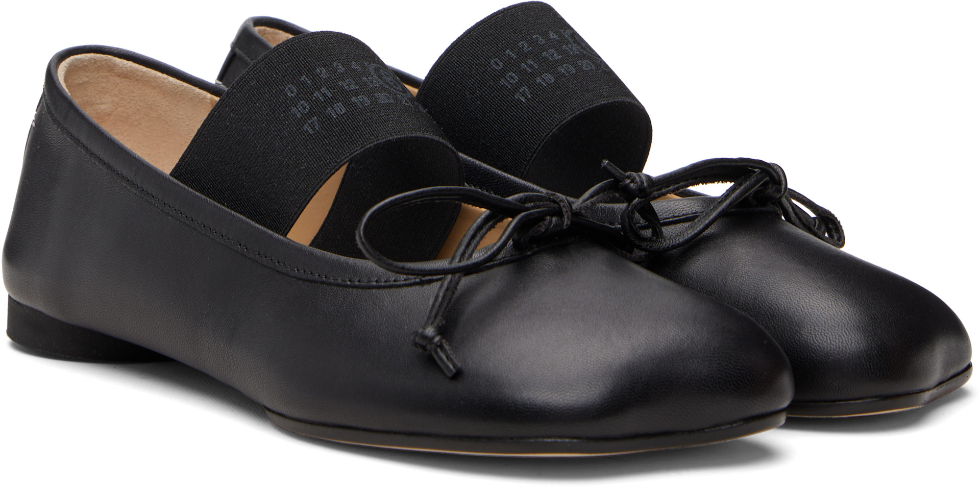 MM6 Maison Margiela: Black Anatomic Numeric Ballerina Flats | SSENSE