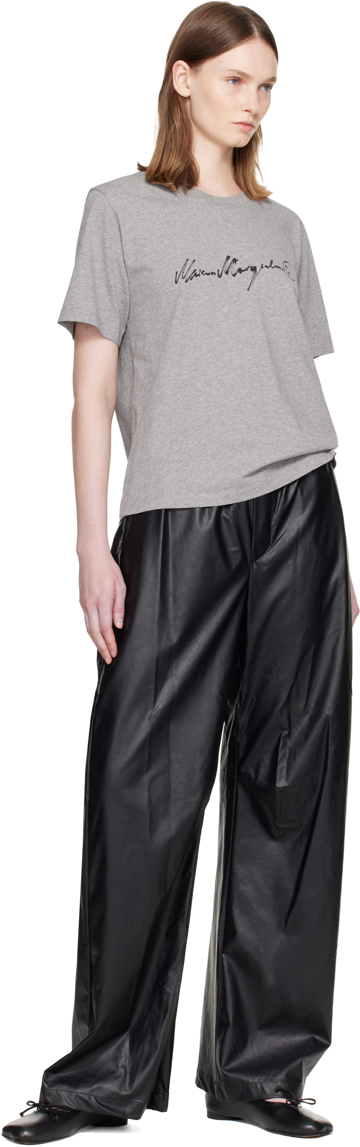 MM6 Maison Margiela: Black Anatomic Numeric Ballerina Flats | SSENSE