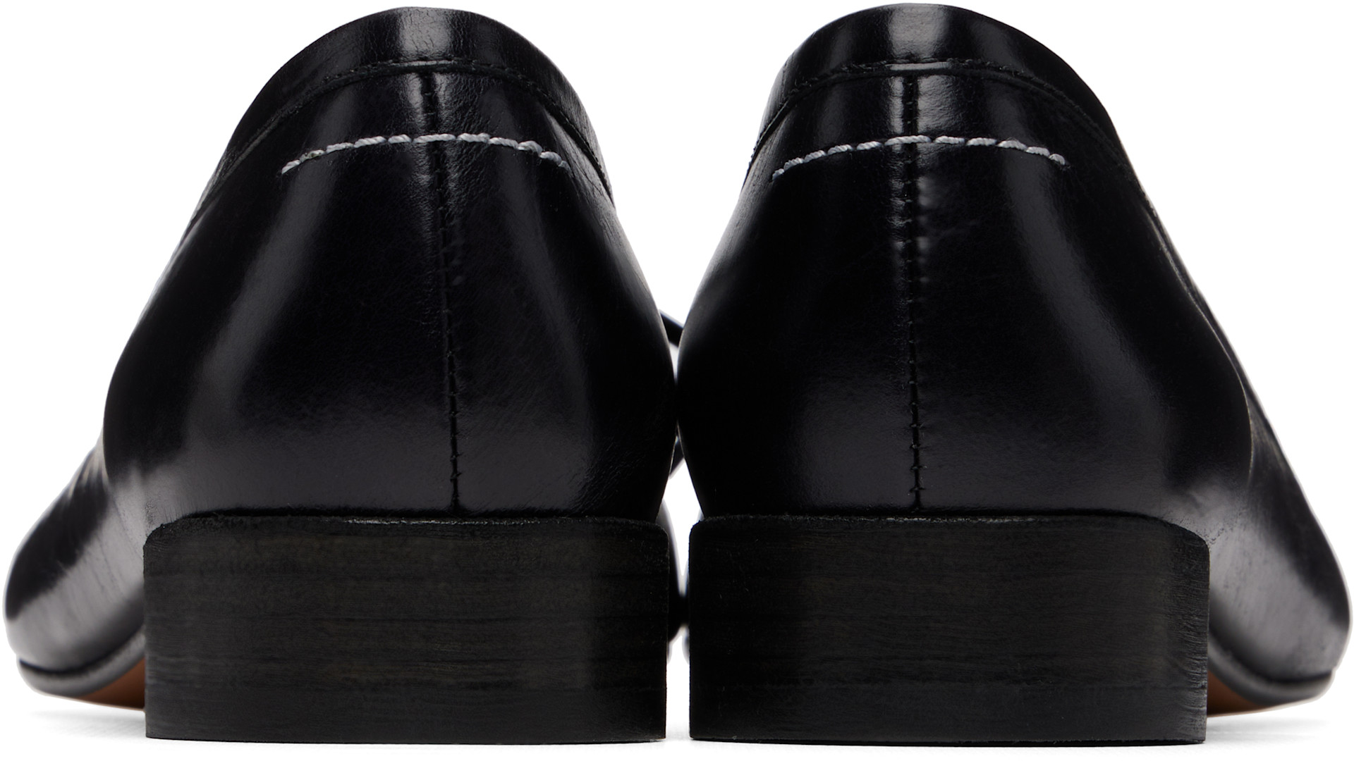 MM6 Maison Margiela: ブラック Anatomic Numeric バレエシューズ