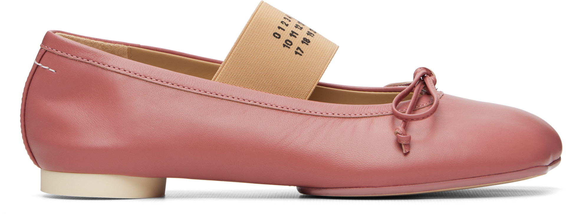 MM6 Maison Margiela: Pink Anatomic Numeric Ballerina Flats | SSENSE