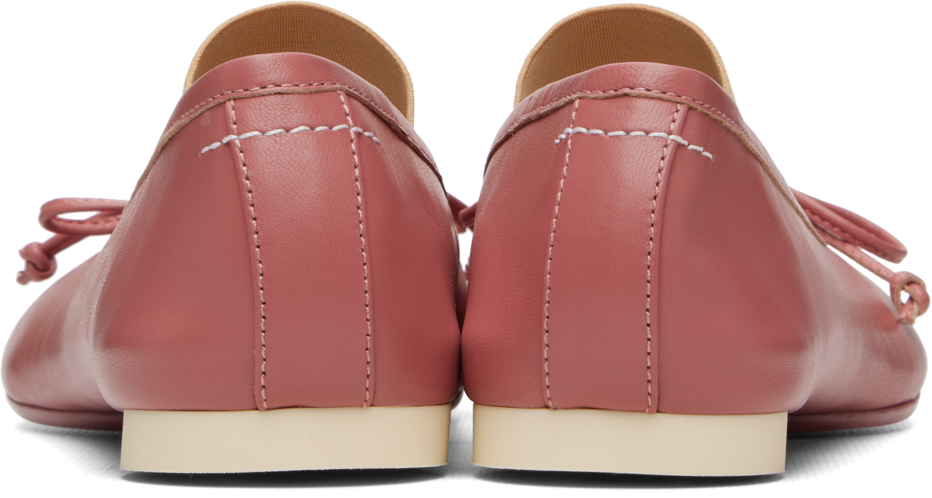MM6 Maison Margiela: Pink Anatomic Numeric Ballerina Flats | SSENSE