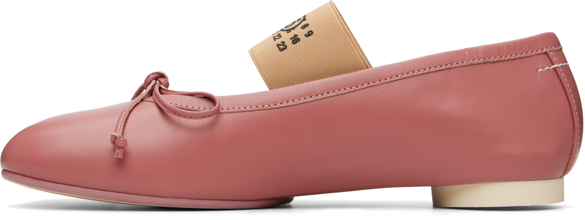 MM6 Maison Margiela: ピンク Anatomic Numeric バレエシューズ