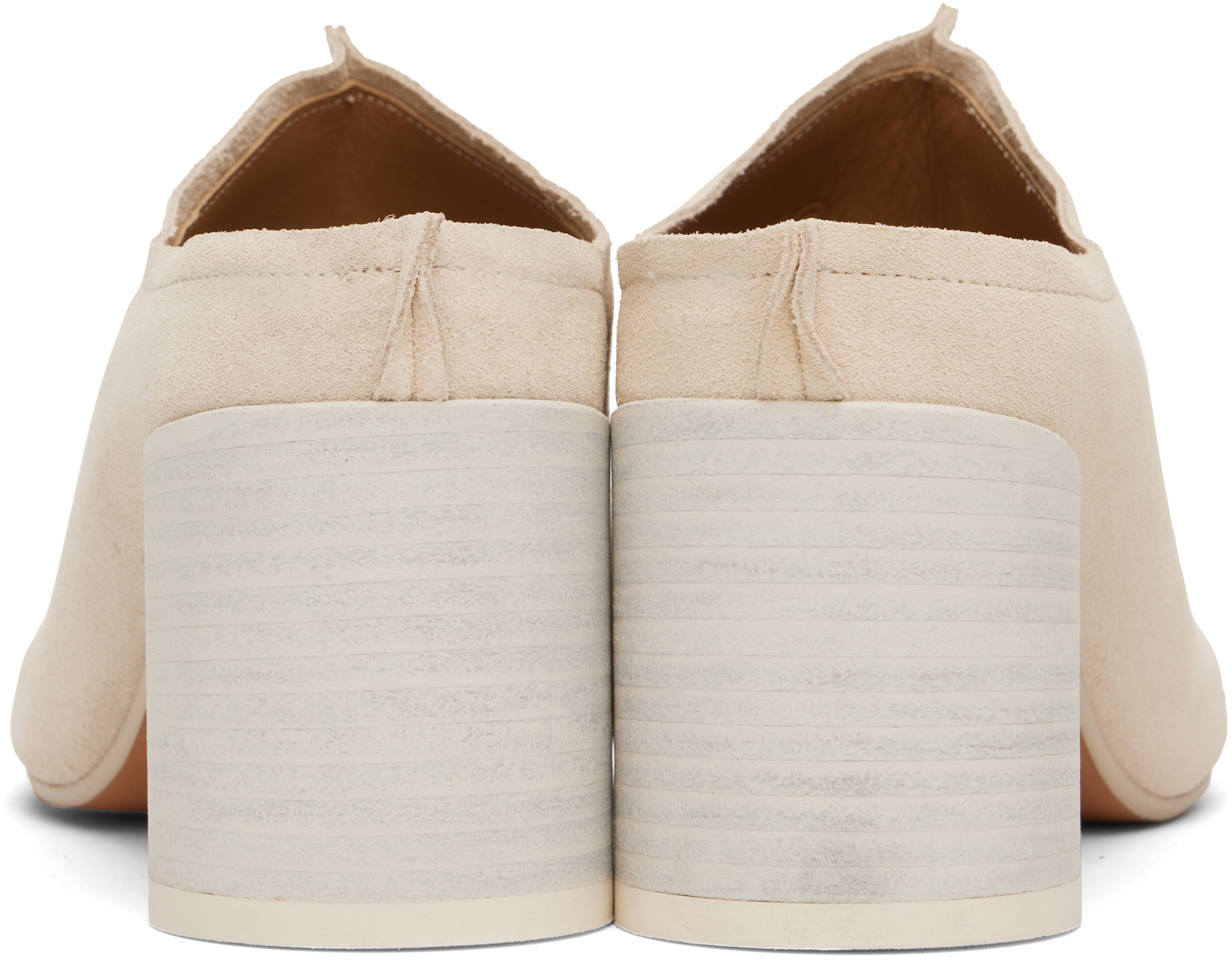 MM6 Maison Margiela: Off-White Crosta London Mule Heels | SSENSE