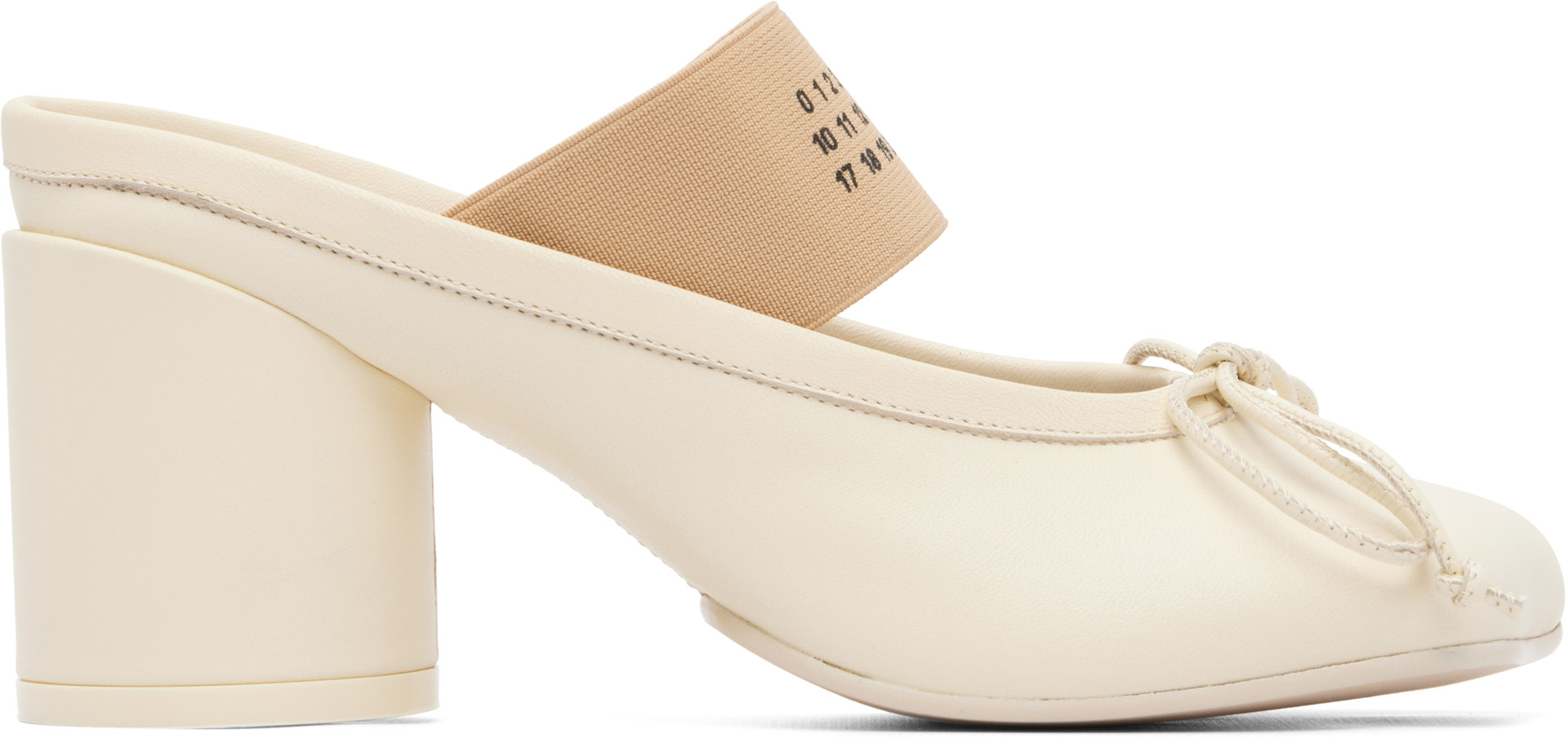 MM6 Maison Margiela: Off-White Anatomic Numeric Heels | SSENSE Canada