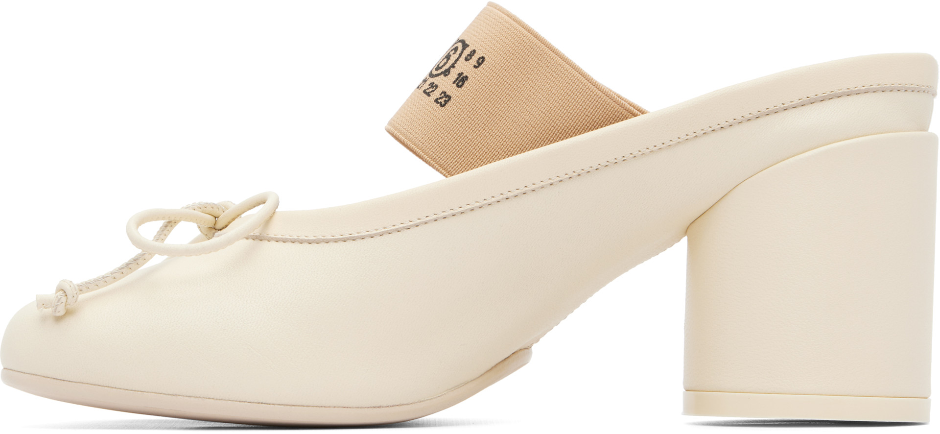 MM6 Maison Margiela: Off-White Anatomic Numeric Heels | SSENSE