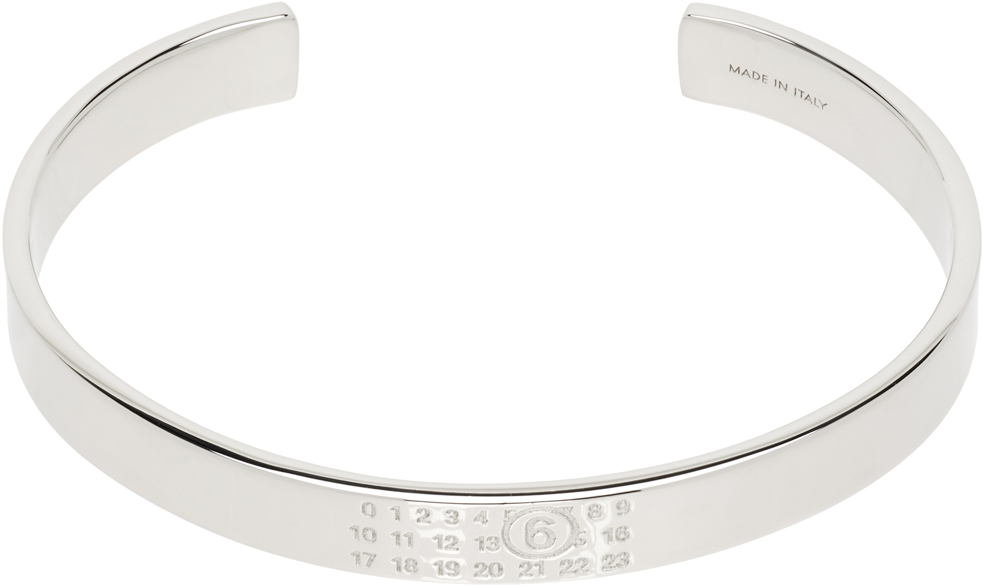 MM6 Maison Margiela: Numeric Minimal Signature Cuff Bracelet | SSENSE