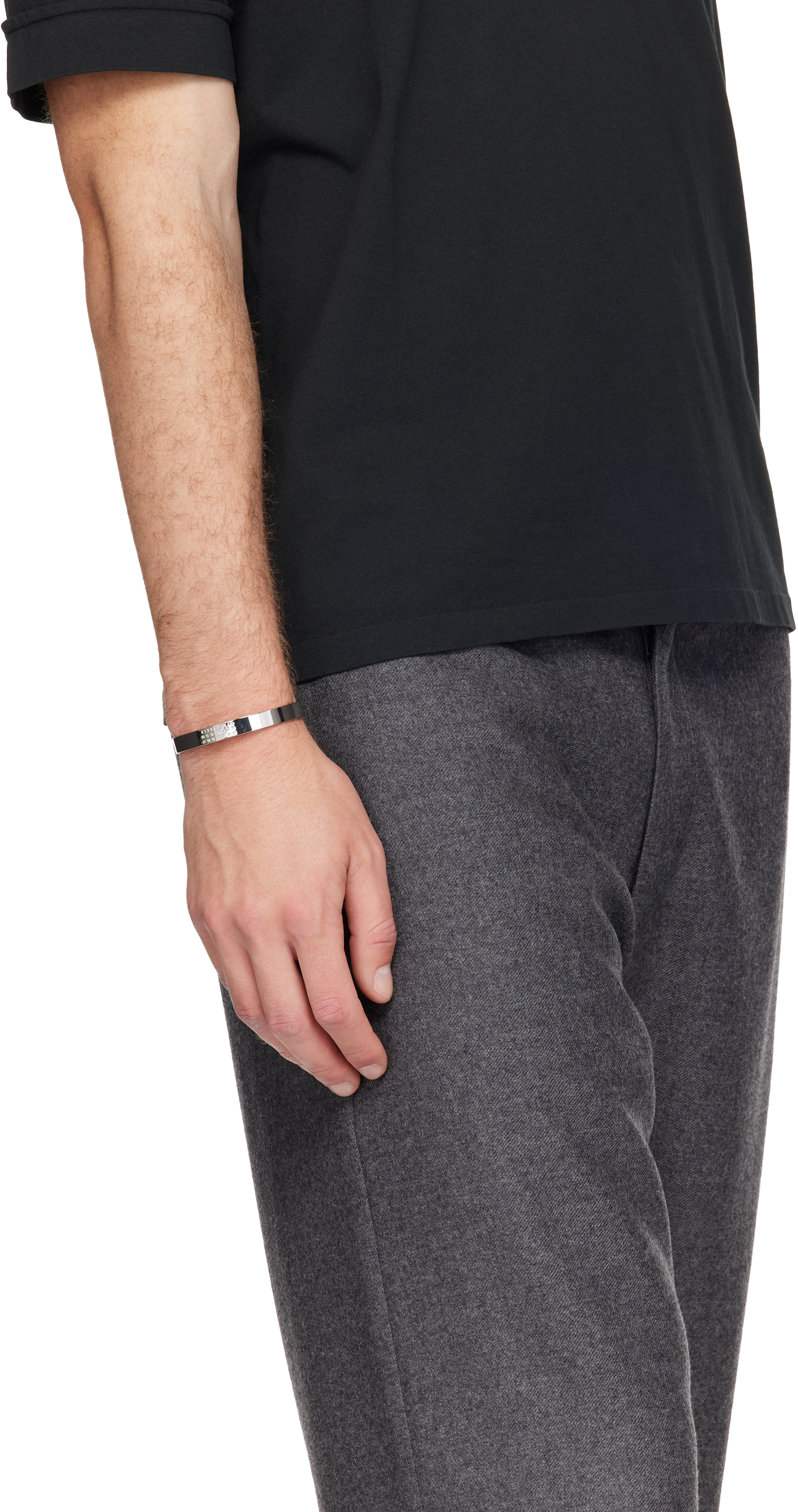 MM6 Numeric Minimal Signature ブレスレット MM6 Maison Margiela: Numeric Minimal Signature Cuff Bracelet | SSENSE