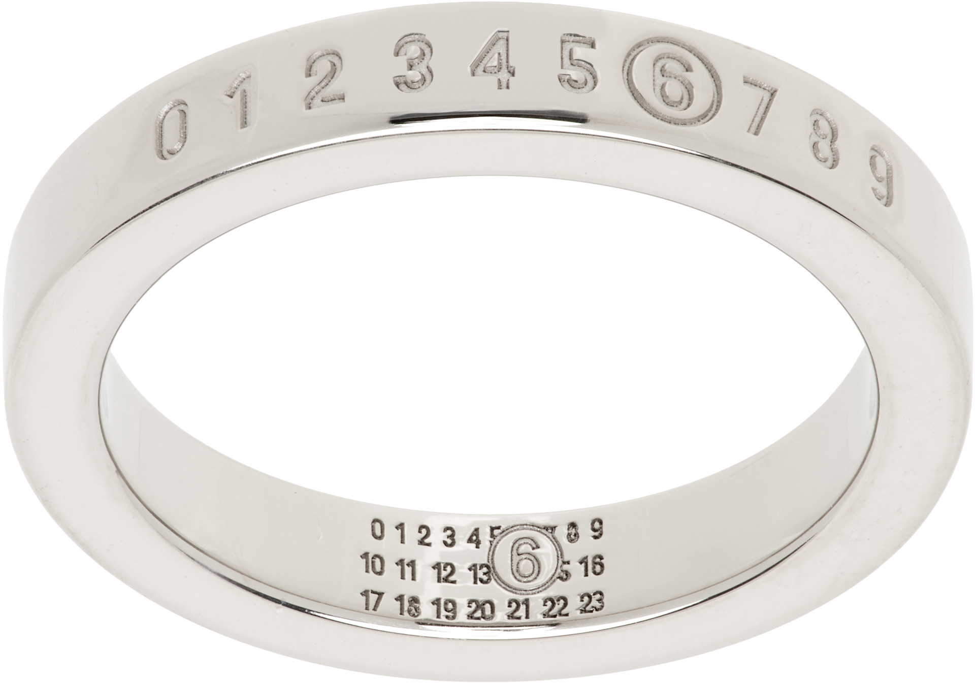 MM6 Maison Margiela: Numeric Minimal Signature Ring | SSENSE