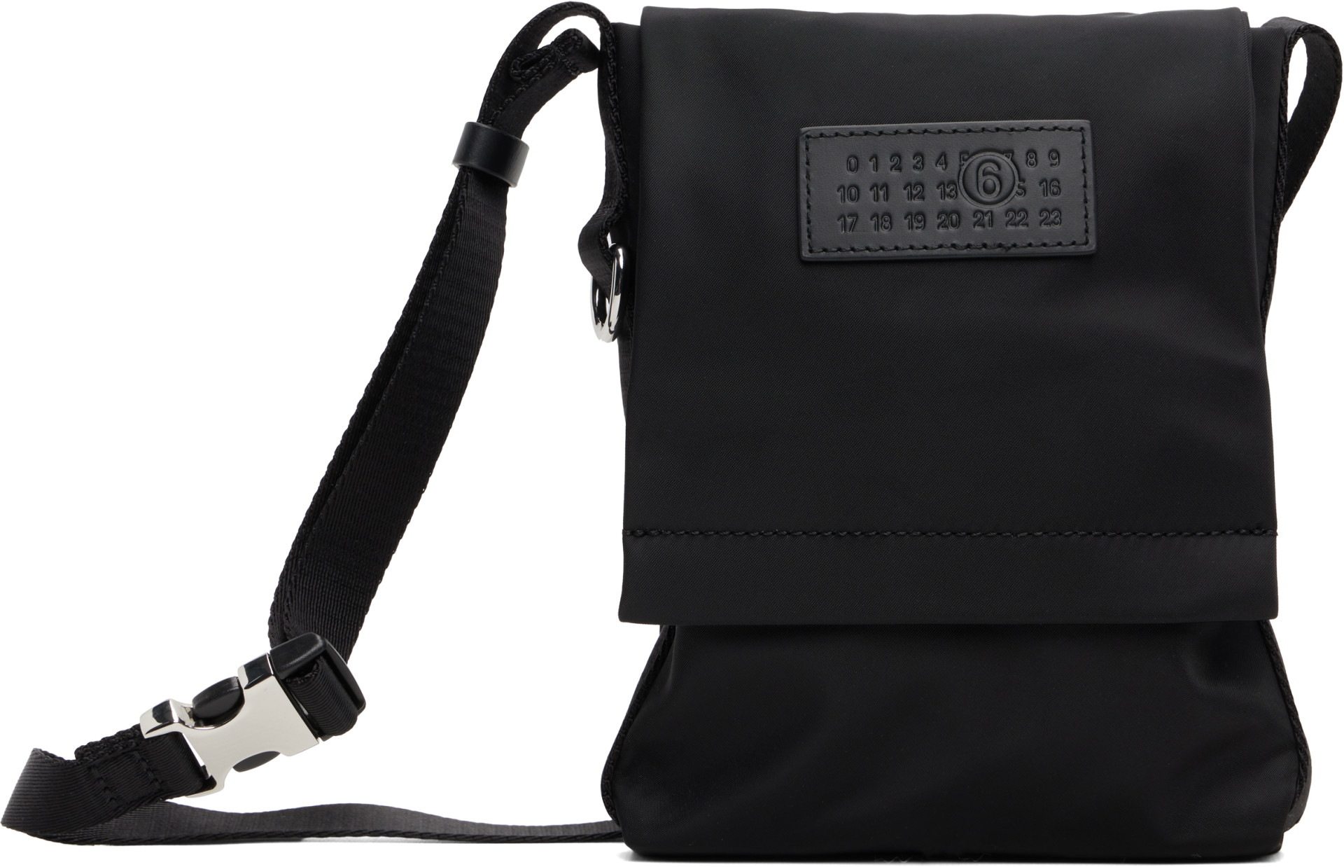 MM6 Maison Margiela: ブラック スモール ナイロン クロスボディバッグ