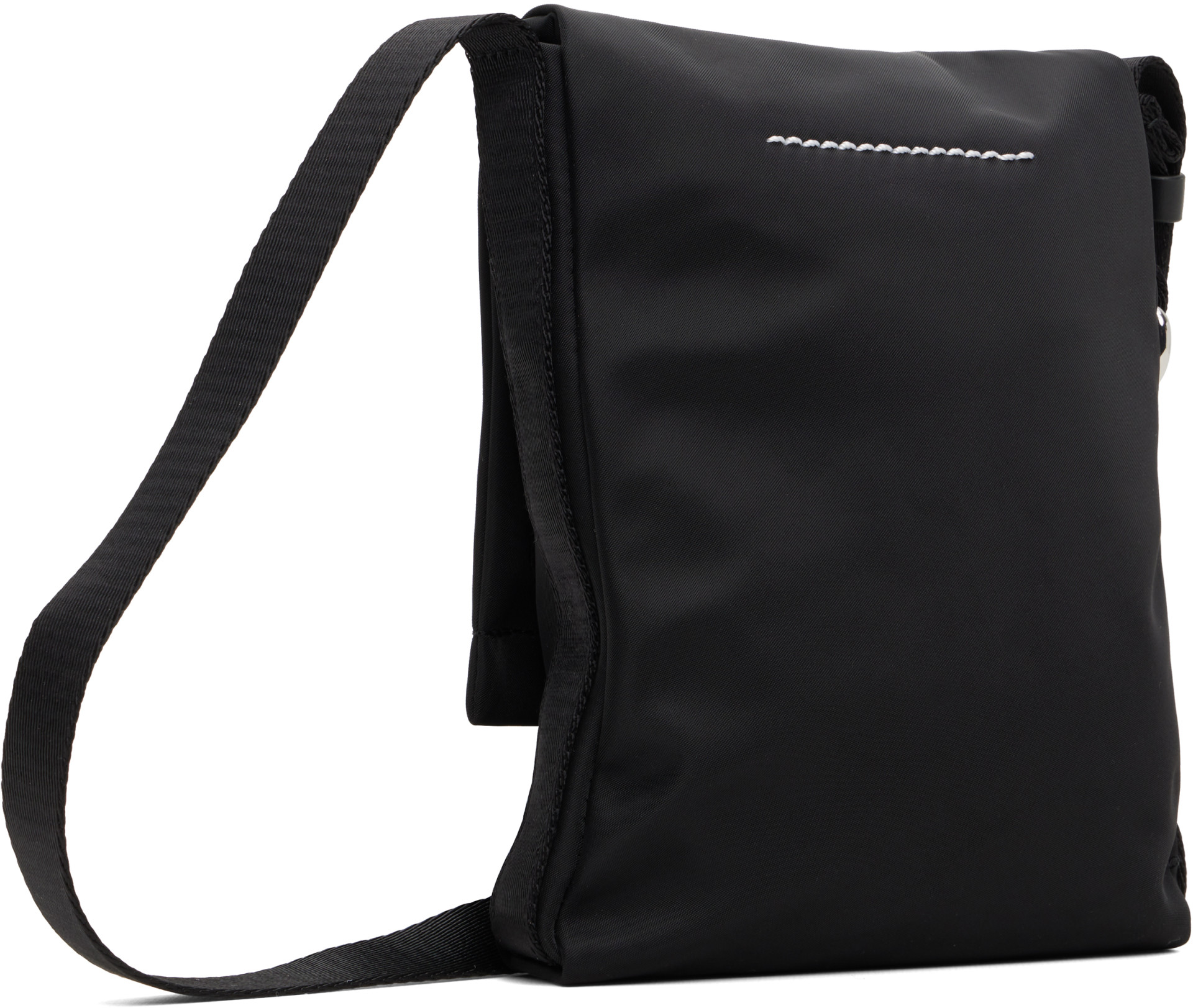 MM6 Maison Margiela: ブラック スモール ナイロン クロスボディバッグ