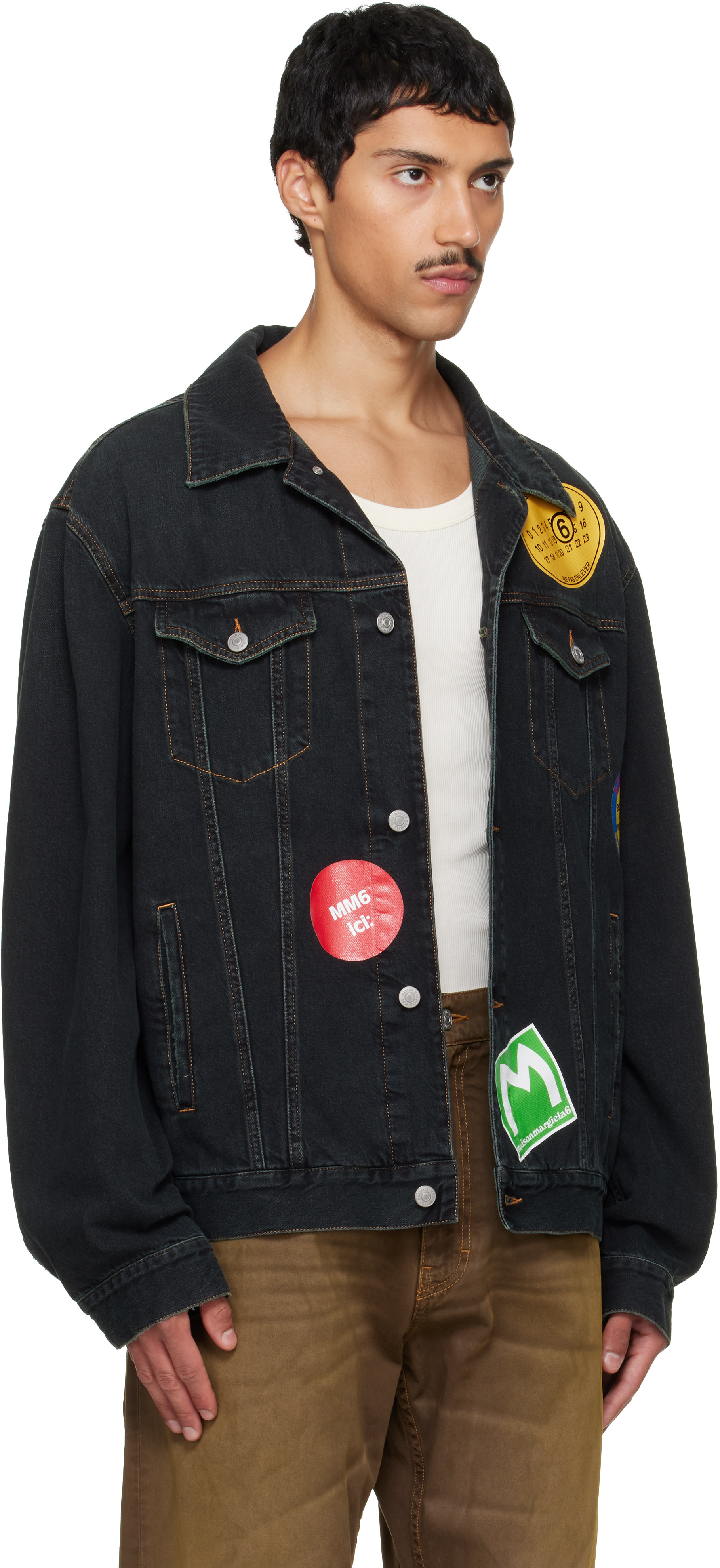 MM6 Maison Margiela: ネイビー Sports デニムジャケット | SSENSE 日本