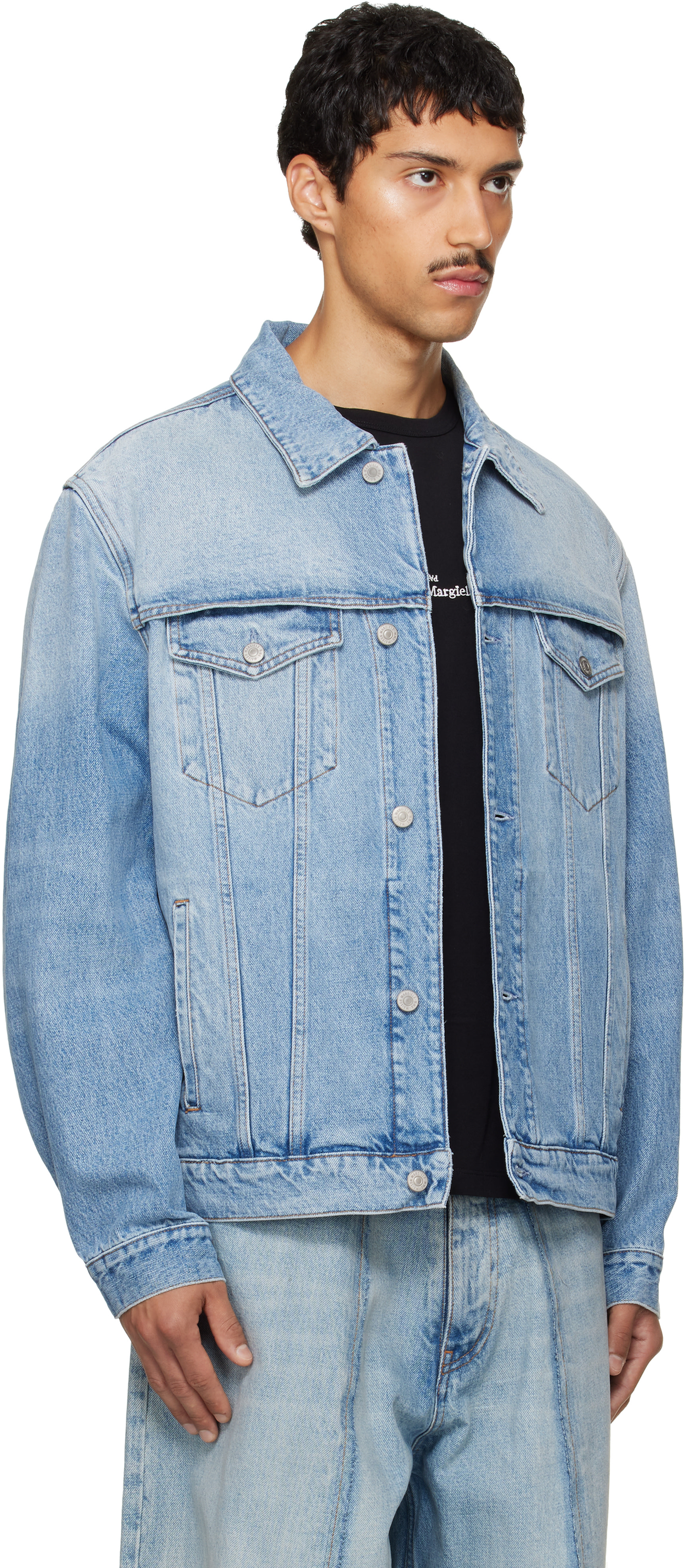 MM6 Maison Margiela: ブルー Sports デニムジャケット | SSENSE 日本