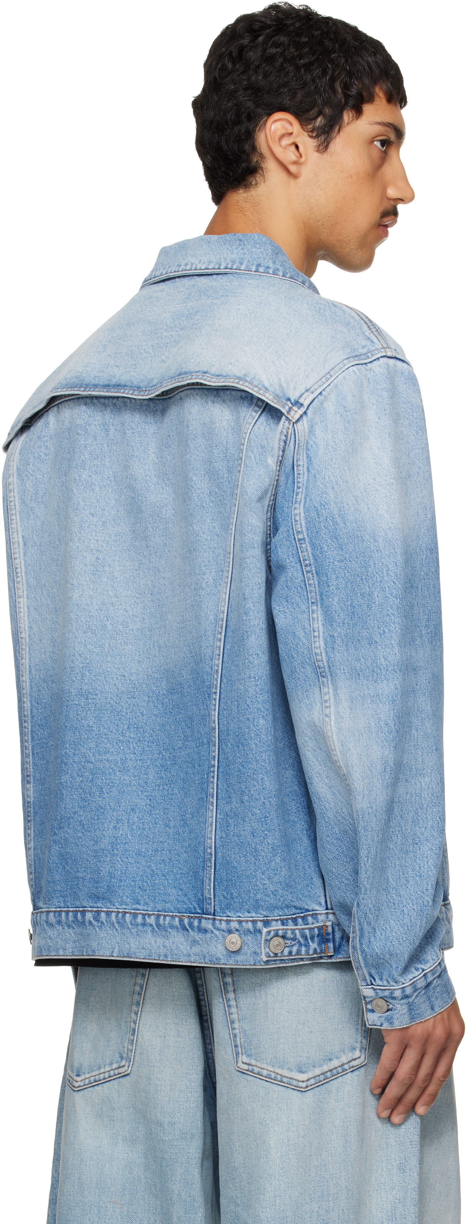 MM6 Maison Margiela: ブルー Sports デニムジャケット | SSENSE 日本
