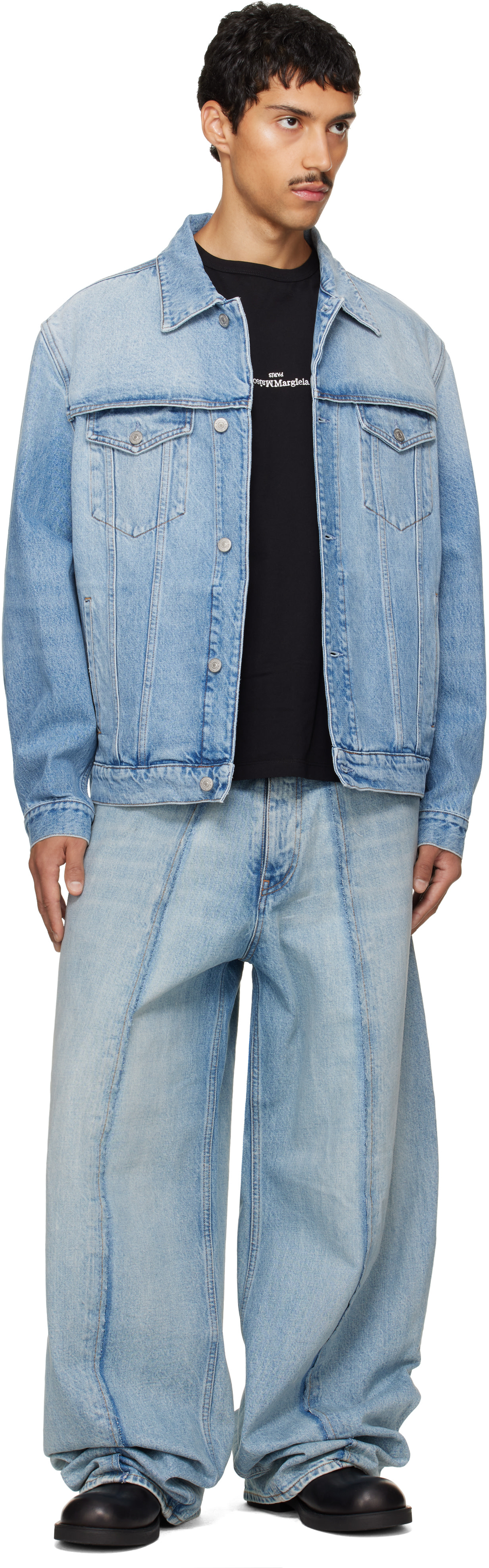 MM6 Maison Margiela: ブルー Sports デニムジャケット | SSENSE 日本