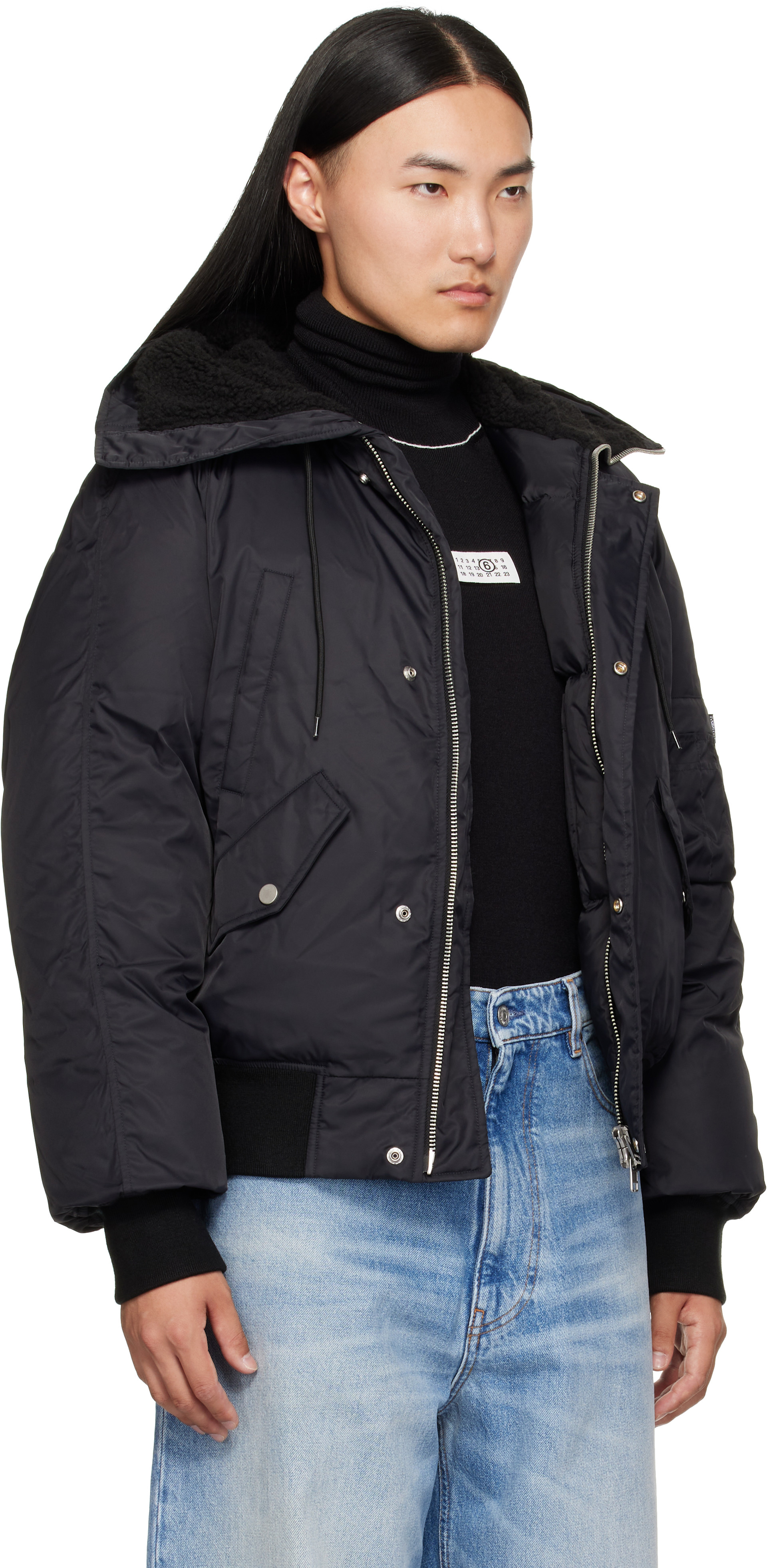 MM6 Maison Margiela ボンバージャケット MM6 Maison Margiela: ブラック Sports ダウン ボンバージャケット