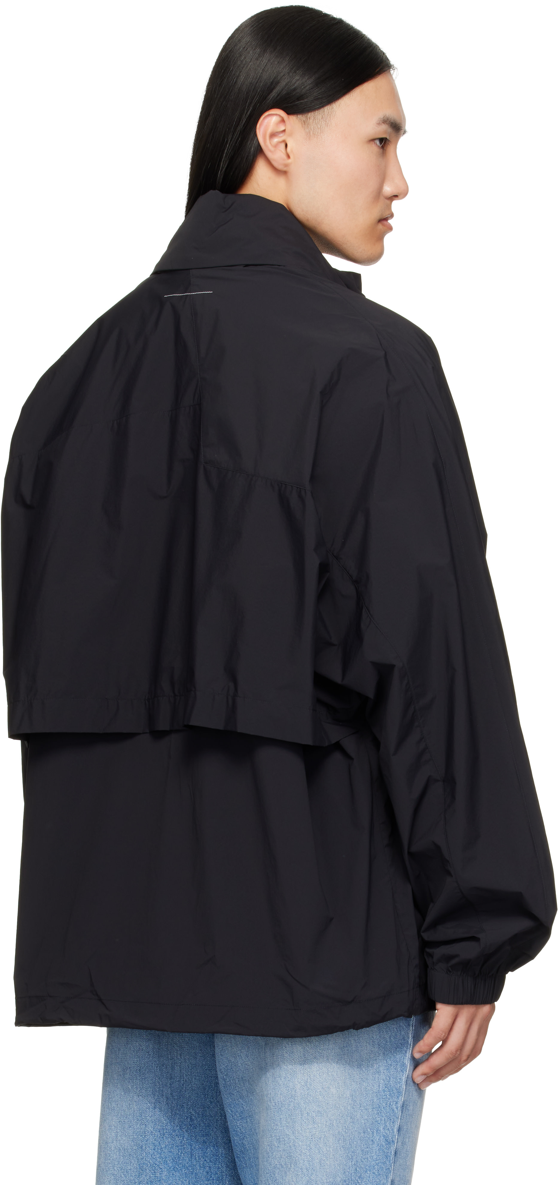 MM6 Maison Margiela - Black Nylon Zip Jacket