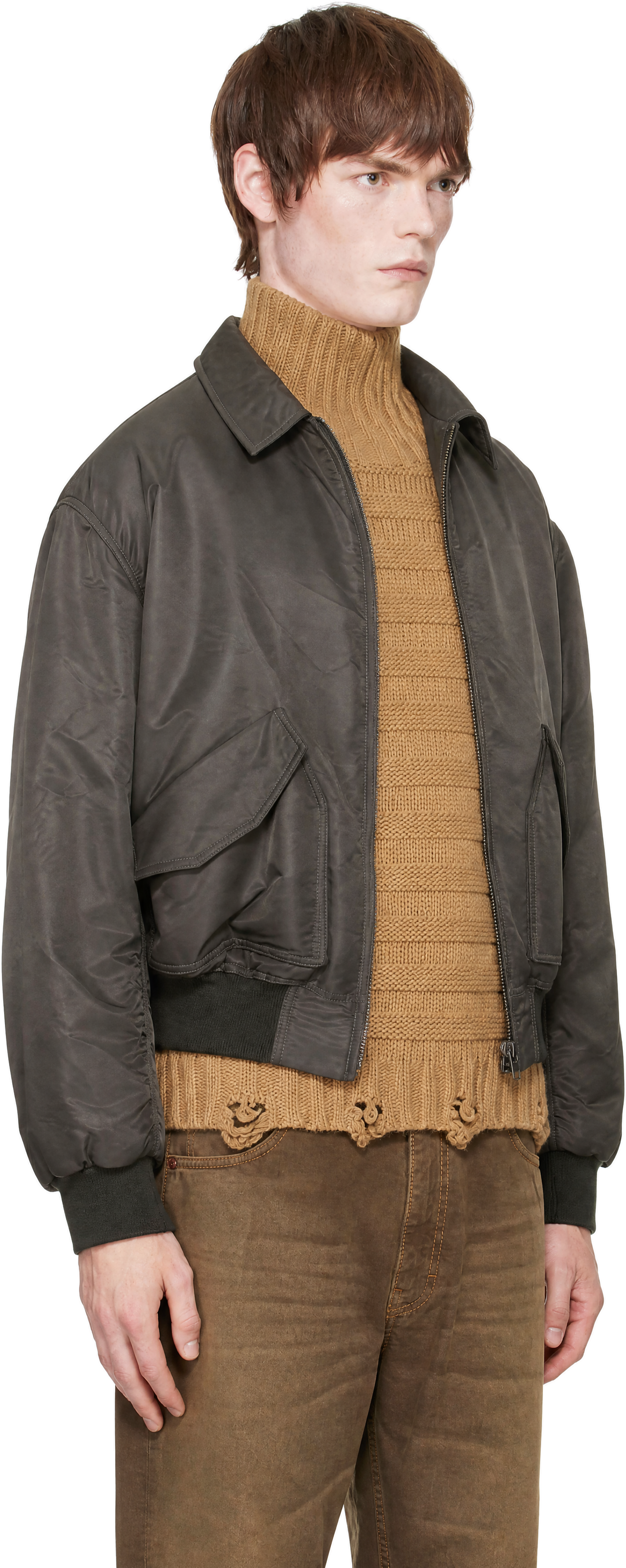 MM6 Maison Margiela - Gray Padded Bomber Jacket