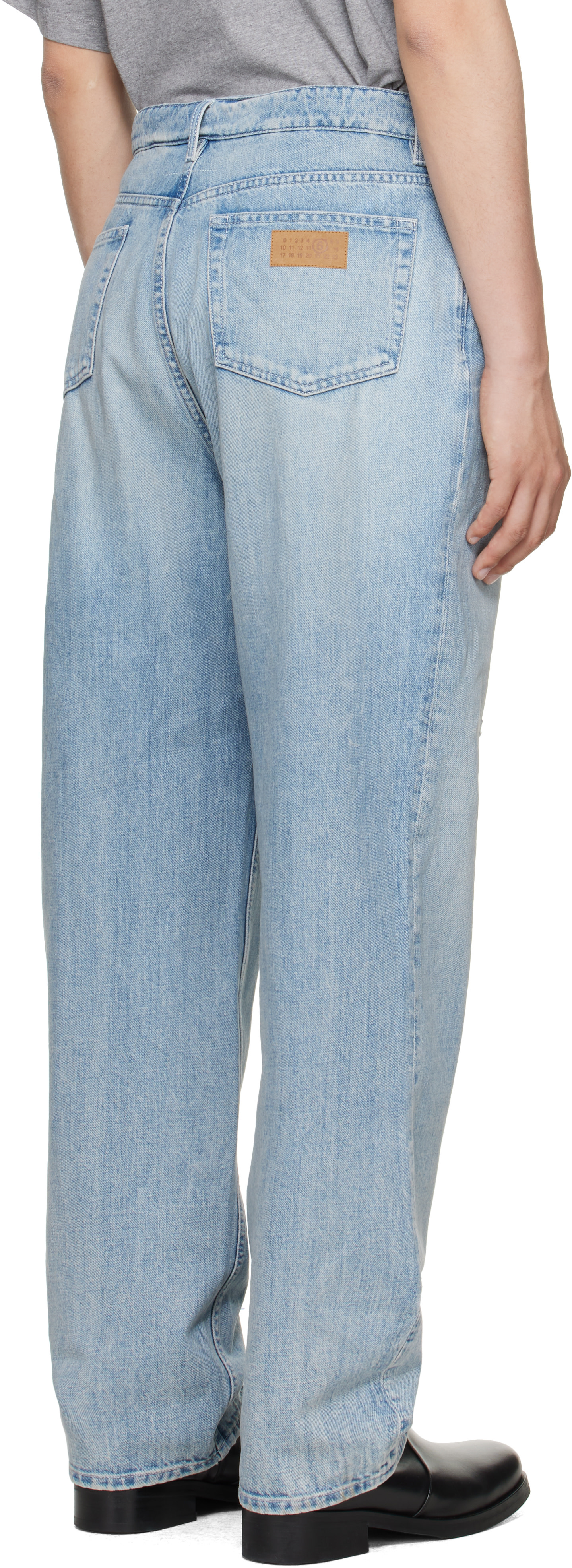MM6 Maison Margiela: Blue Distressed Jeans | SSENSE