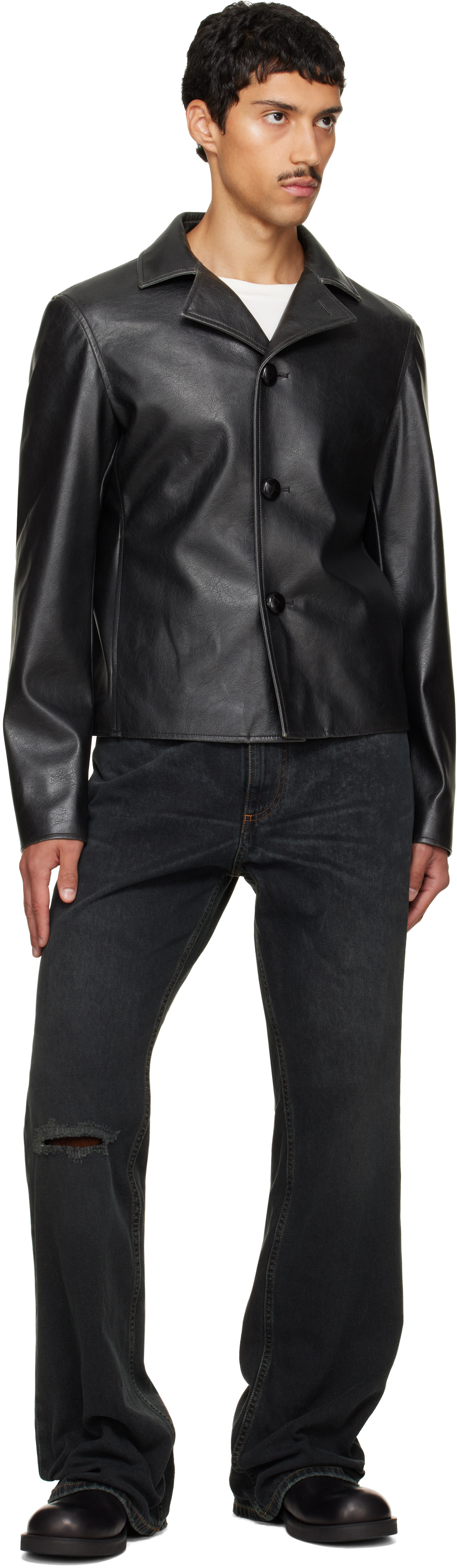 MM6 Maison Margiela: Navy Straight-Leg Jeans | SSENSE Canada