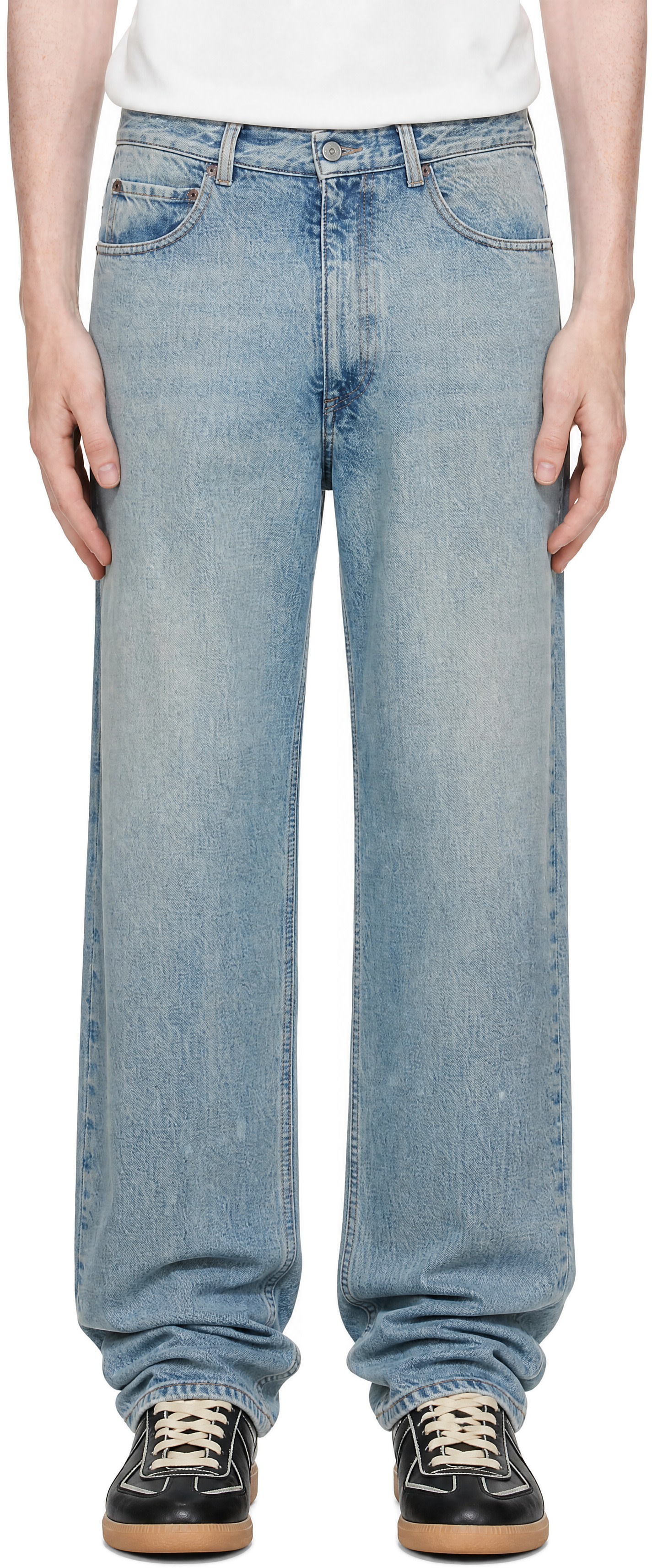 MM6 Maison Margiela: Blue 5 Pocket Jeans | SSENSE