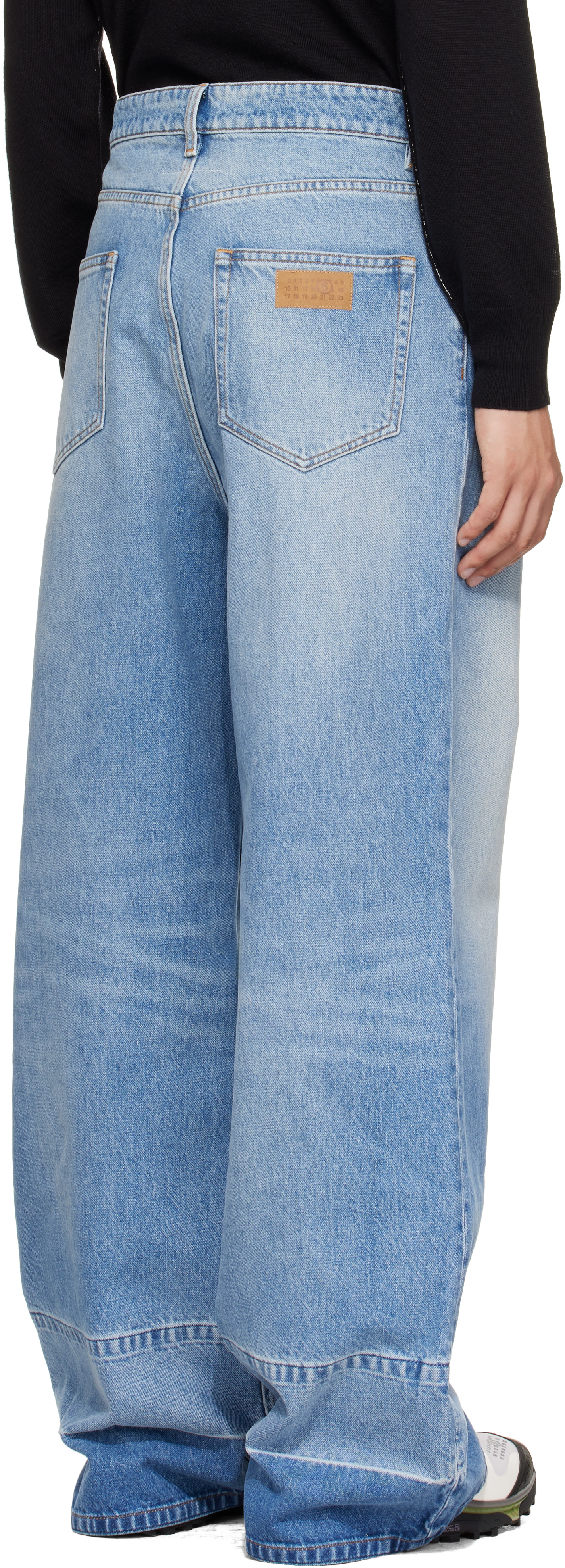 MM6 Maison Margiela: Blue Wide-Leg Jeans | SSENSE Canada