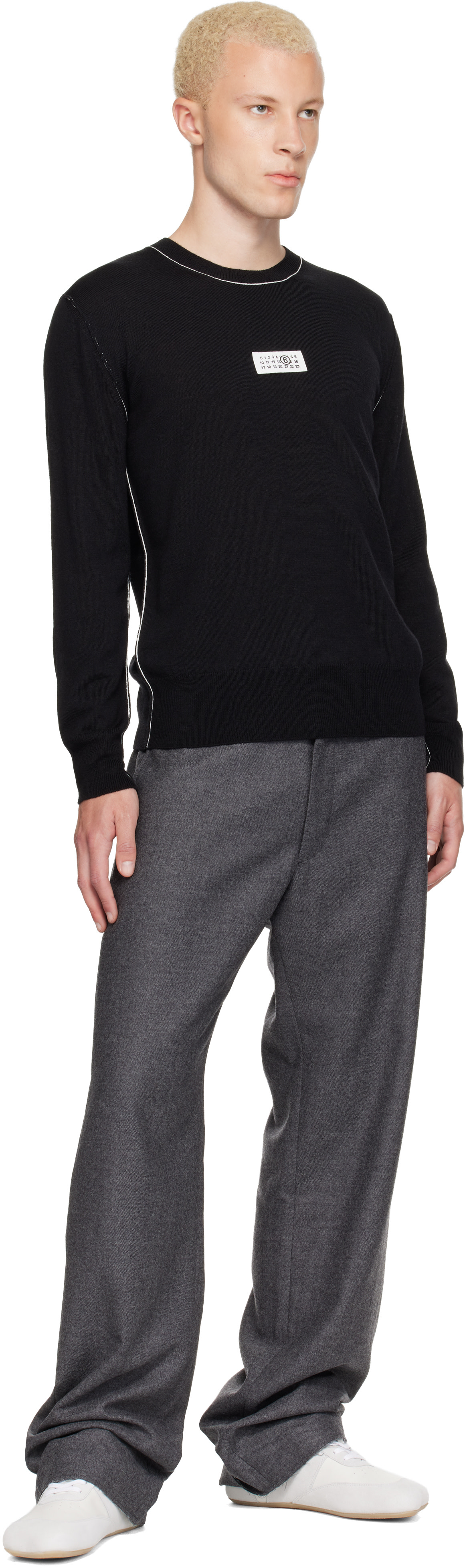 MM6 Maison Margiela - Gray Pleated Cotton Wool Trousers