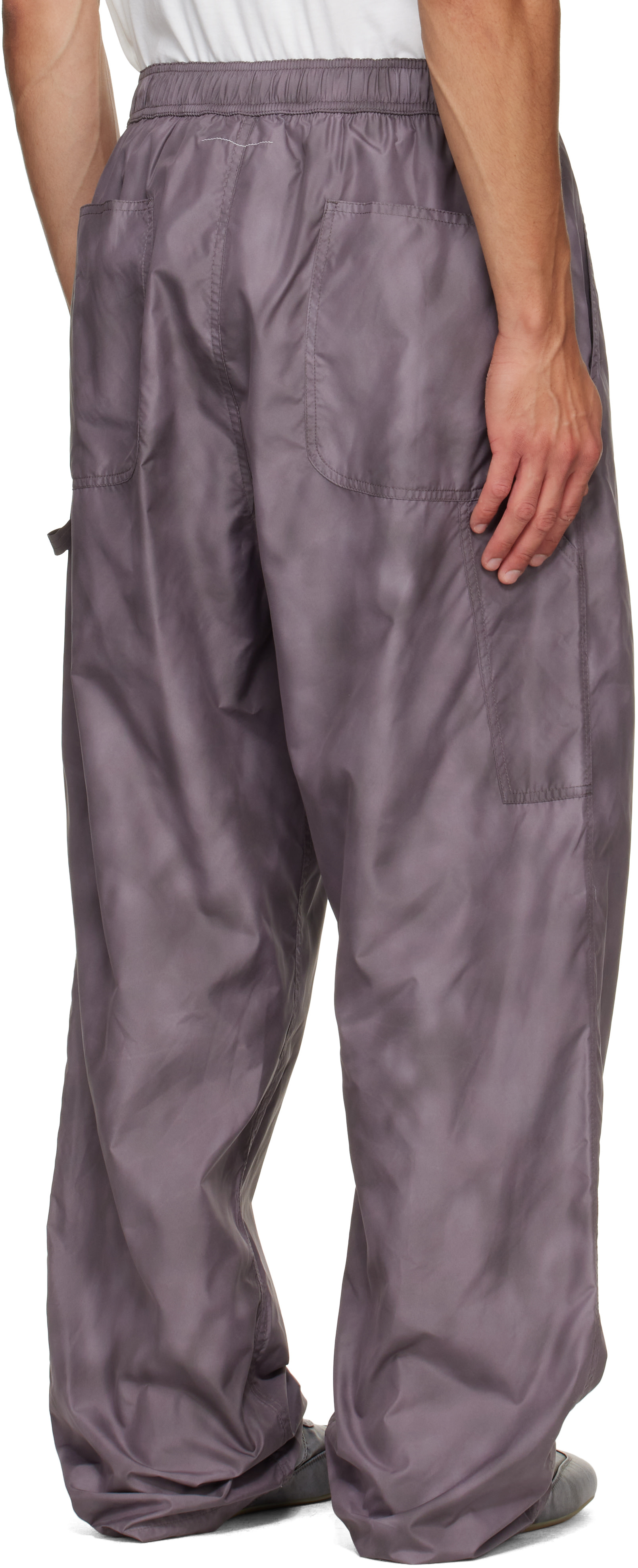 MM6 Maison Margiela: Purple Hammer Loop Trousers | SSENSE