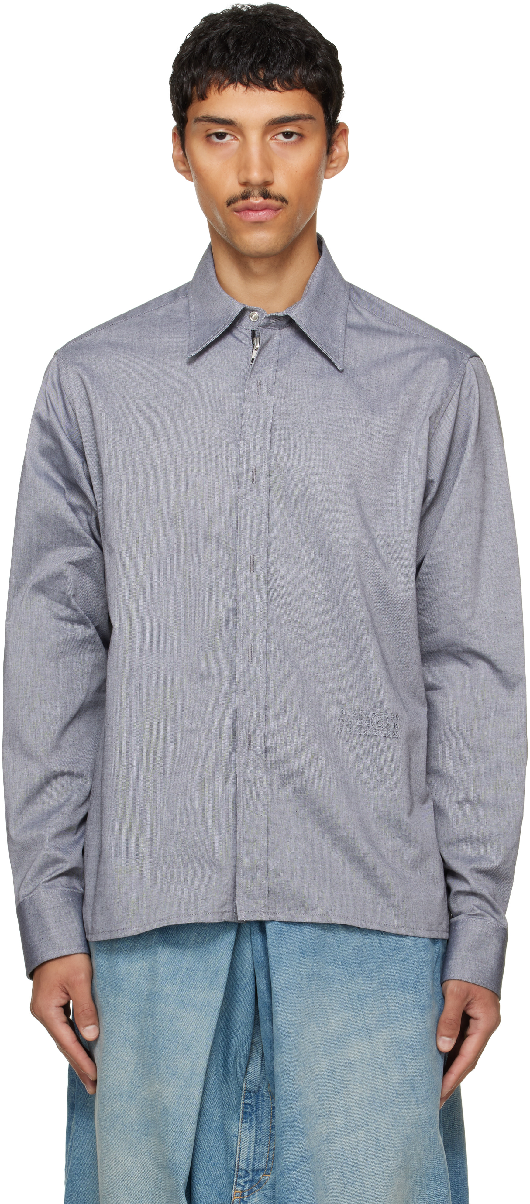 MM6 Maison Margiela: Gray Long-Sleeved Shirt | SSENSE