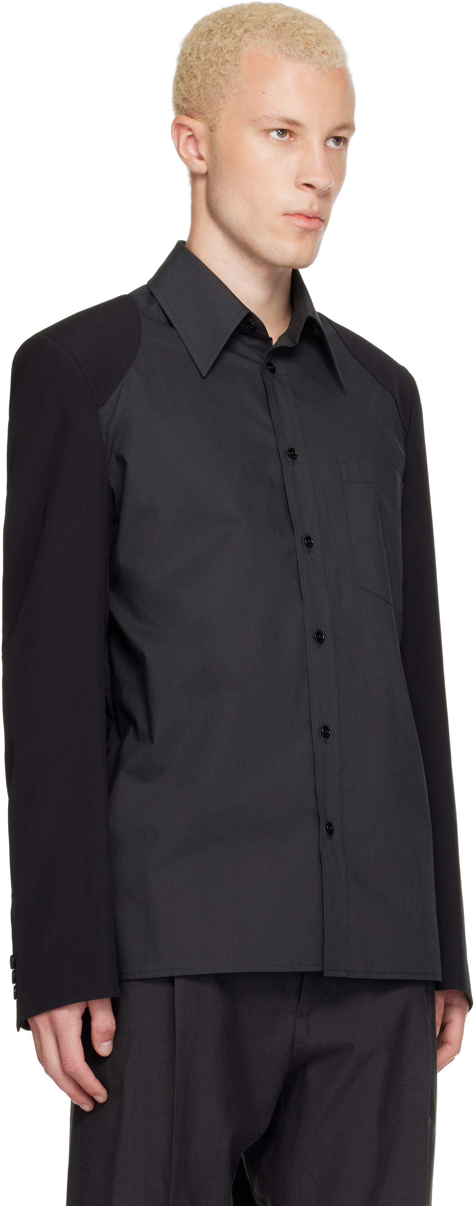 MM6 Maison Margiela: ブラック 長袖シャツ | SSENSE 日本