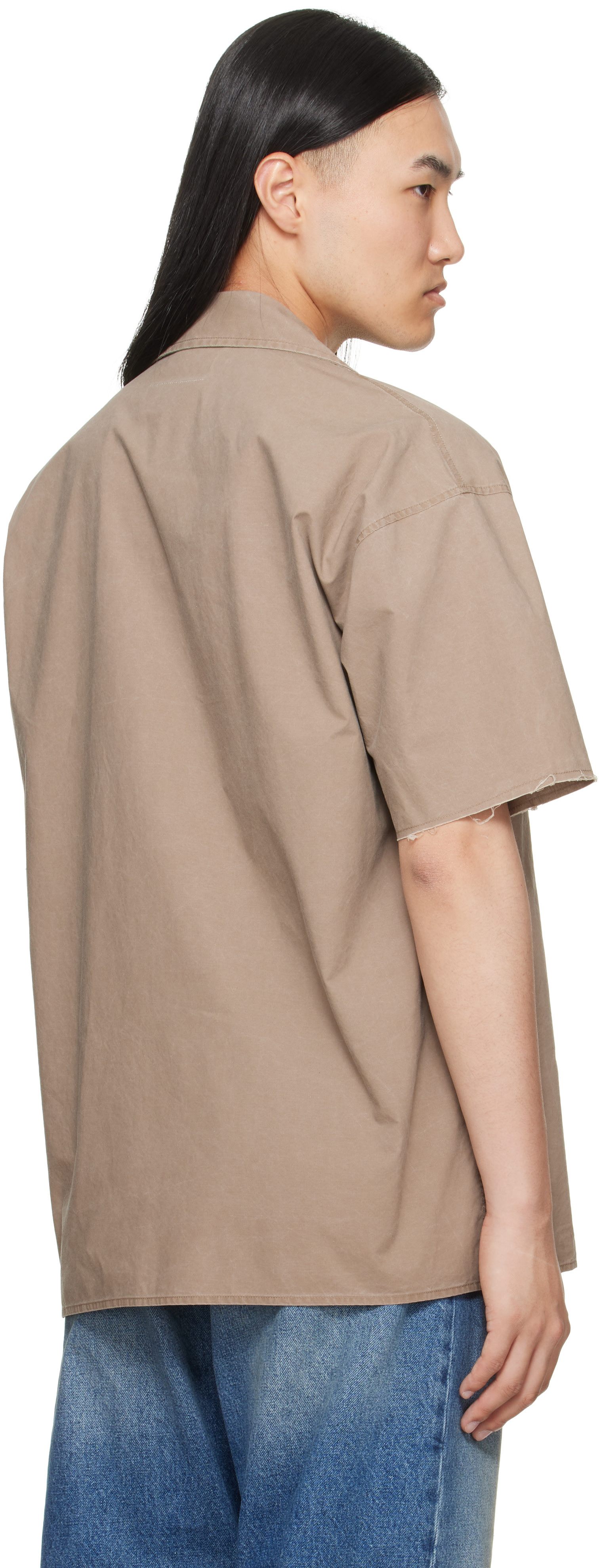 MM6 Maison Margiela: トープ 半袖シャツ | SSENSE 日本