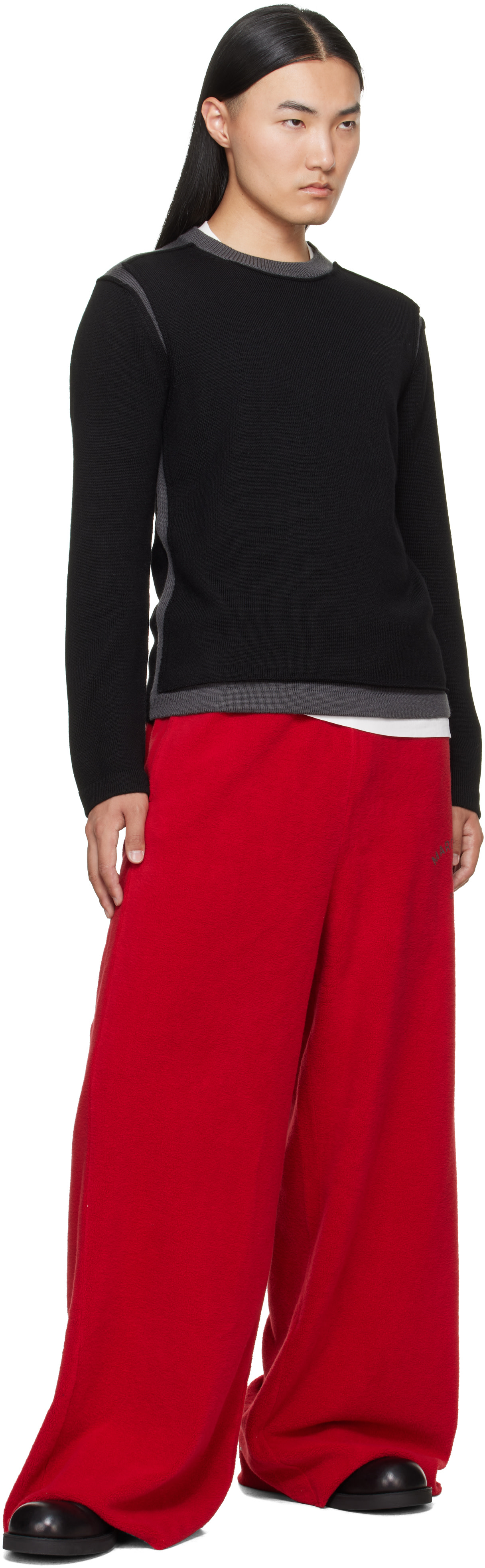 MM6 Maison Margiela - Pull noir à col ras du cou