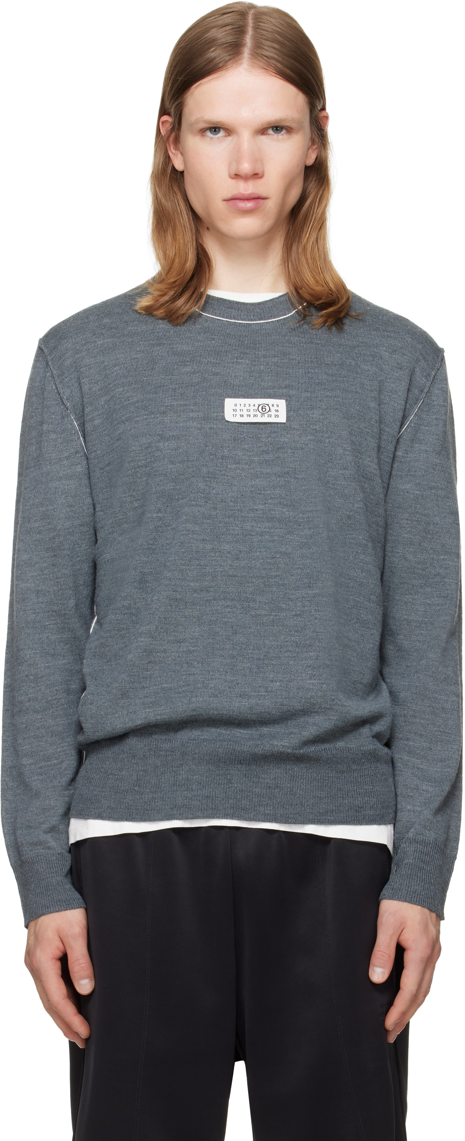 MM6 Maison Margiela - Pull gris en laine