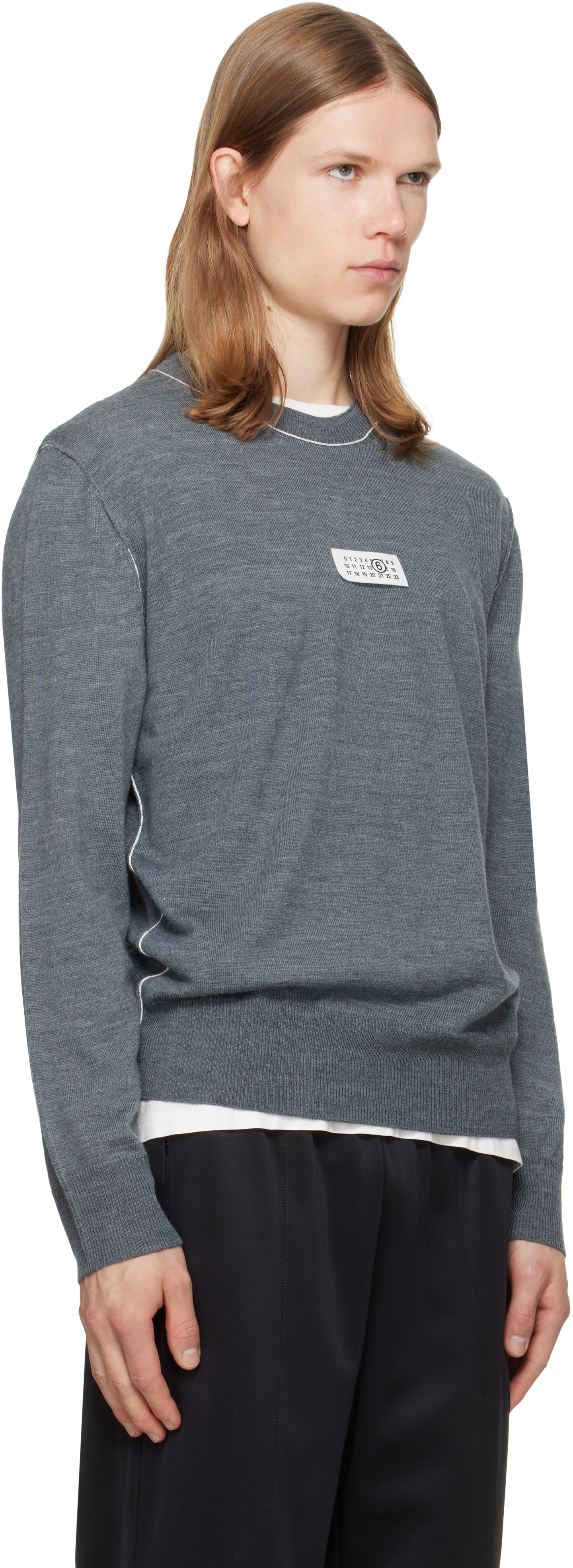 MM6 Maison Margiela - Pull gris en laine