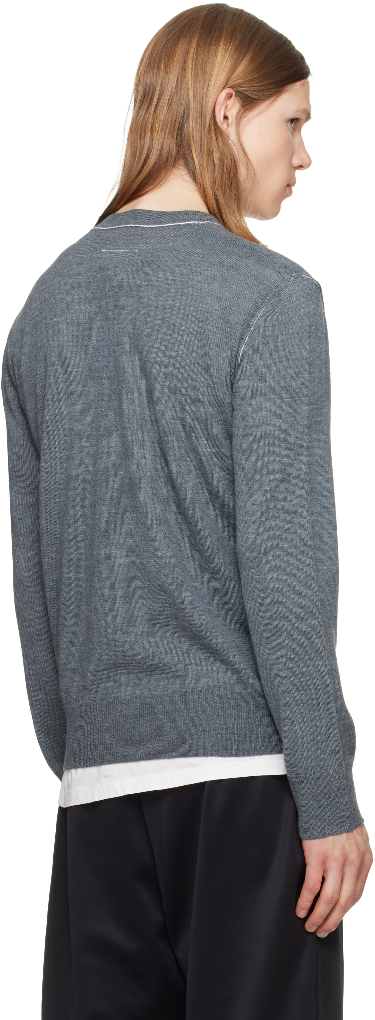 MM6 Maison Margiela - Pull gris en laine