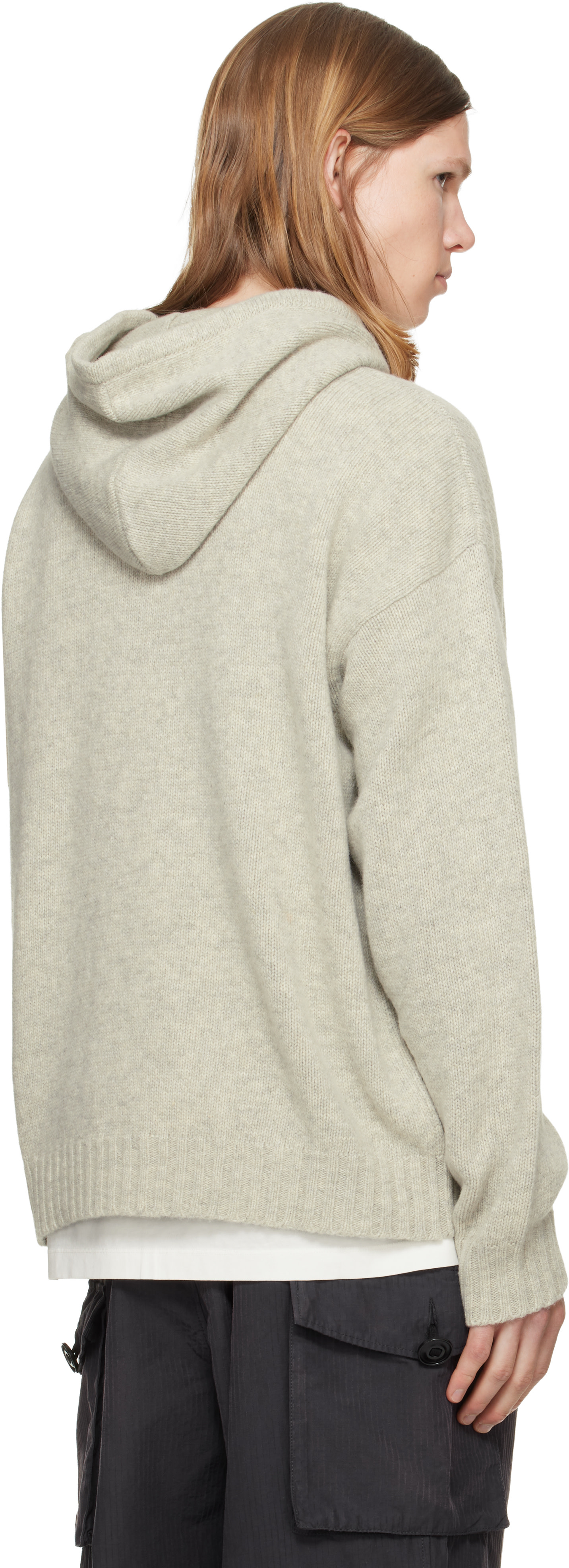 MM6 Maison Margiela - Gray Knit Hoodie