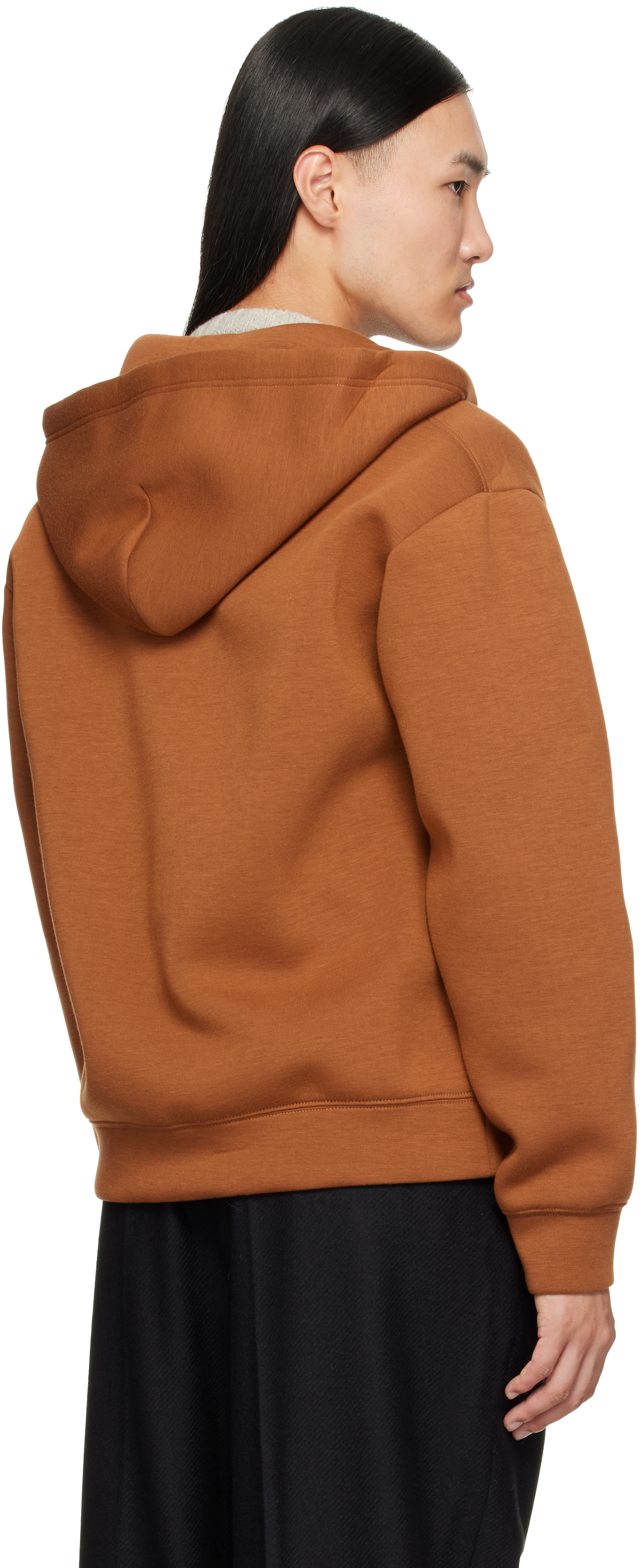 MM6 Maison Margiela - Pull à capuche brun clair en jersey