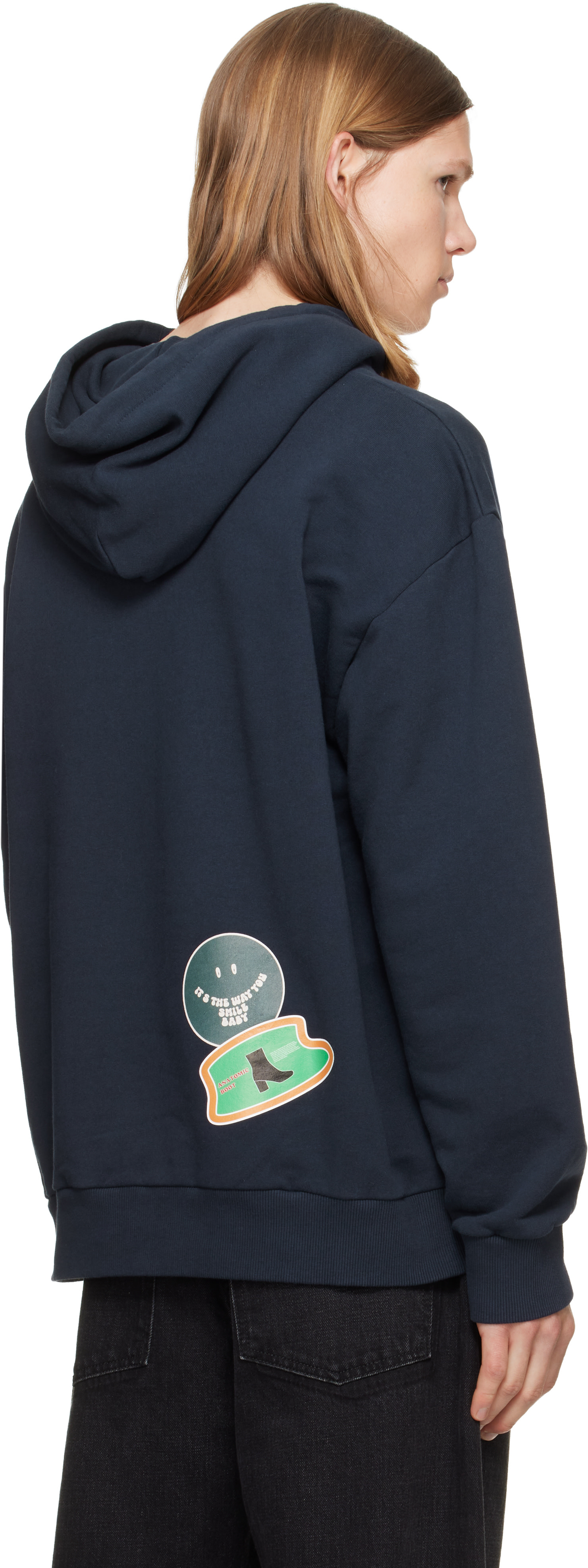 MM6 Maison Margiela: Navy Cotton Hoodie | SSENSE Canada