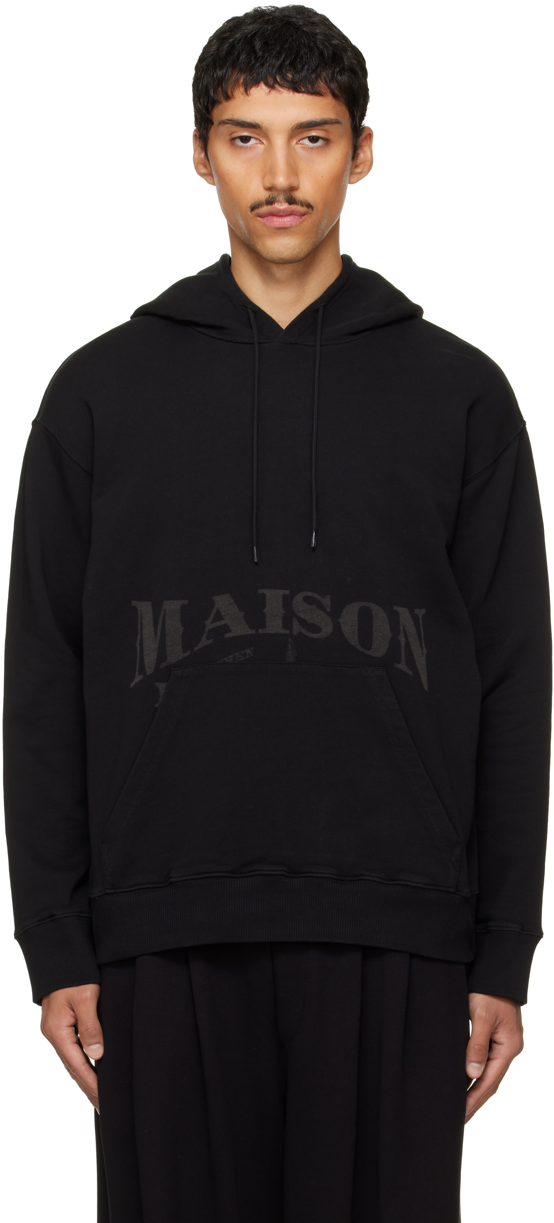 MM6 Maison Margiela - Pull à capuche noir en coton