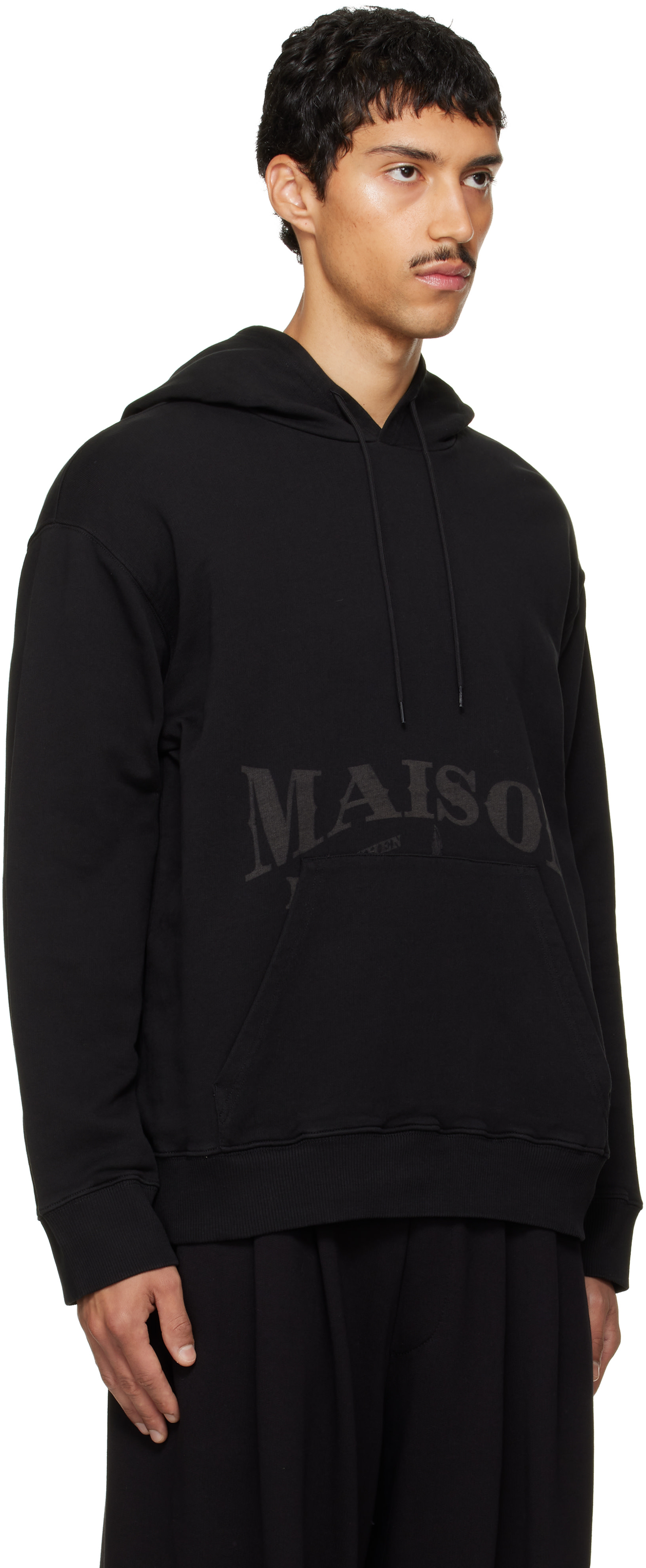 MM6 Maison Margiela - Pull à capuche noir en coton