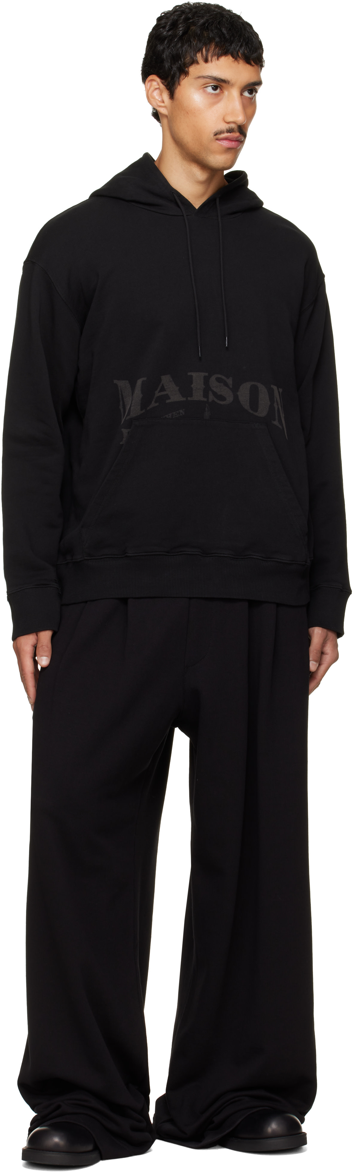MM6 Maison Margiela - Pull à capuche noir en coton