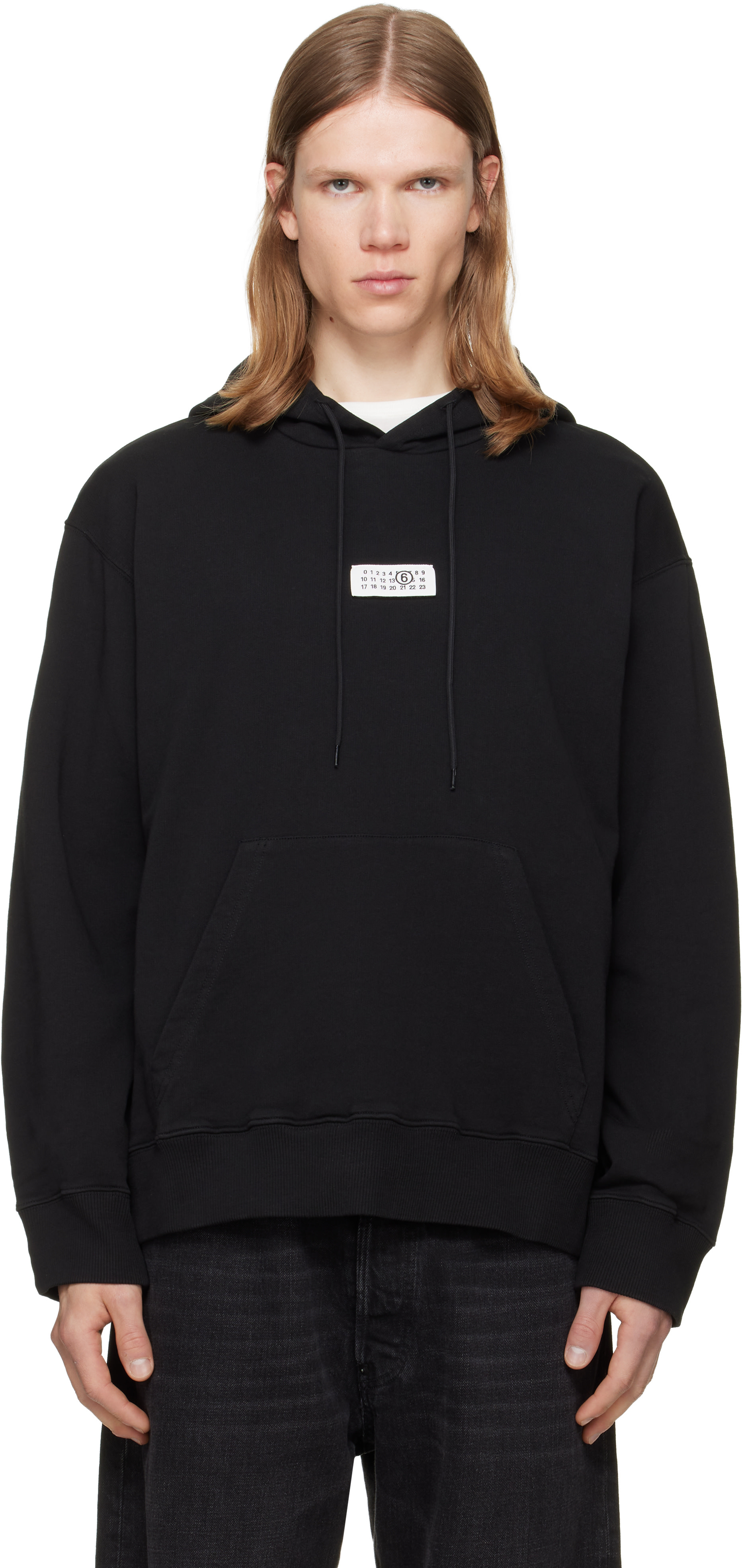 MM6 Maison Margiela - Pull à capuche noir en coton