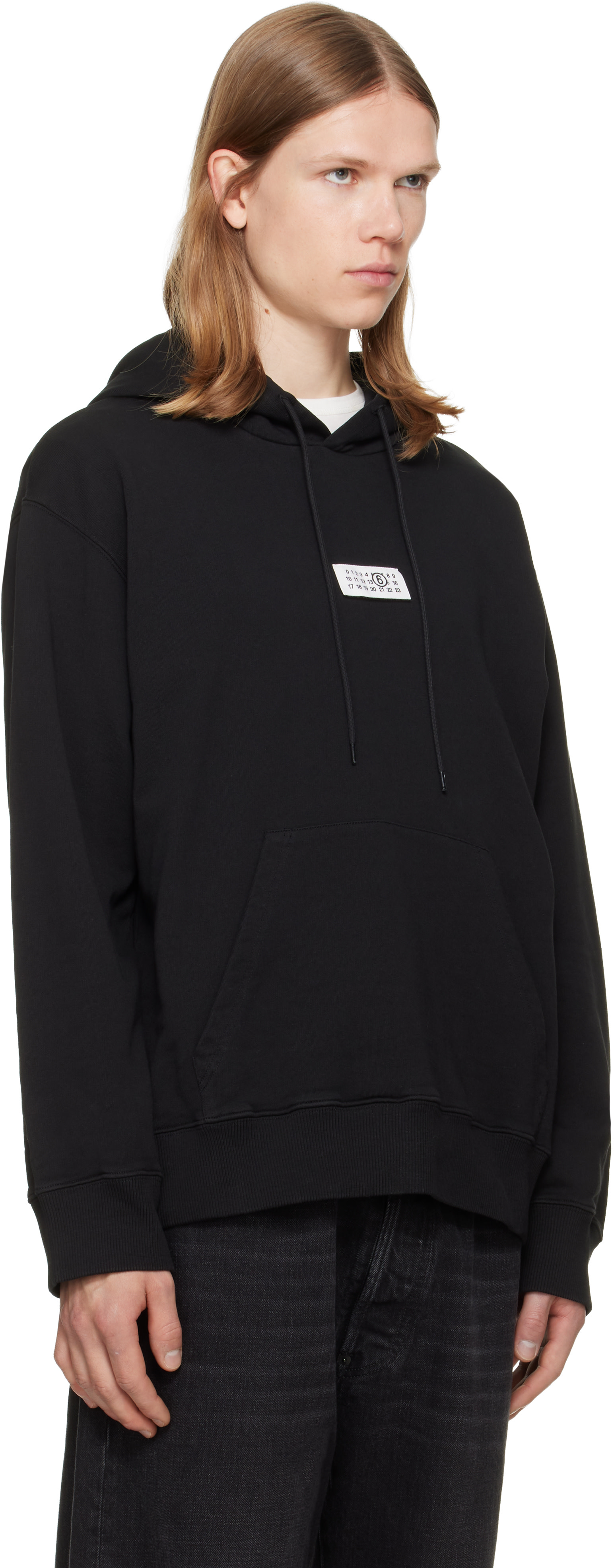 MM6 Maison Margiela - Pull à capuche noir en coton