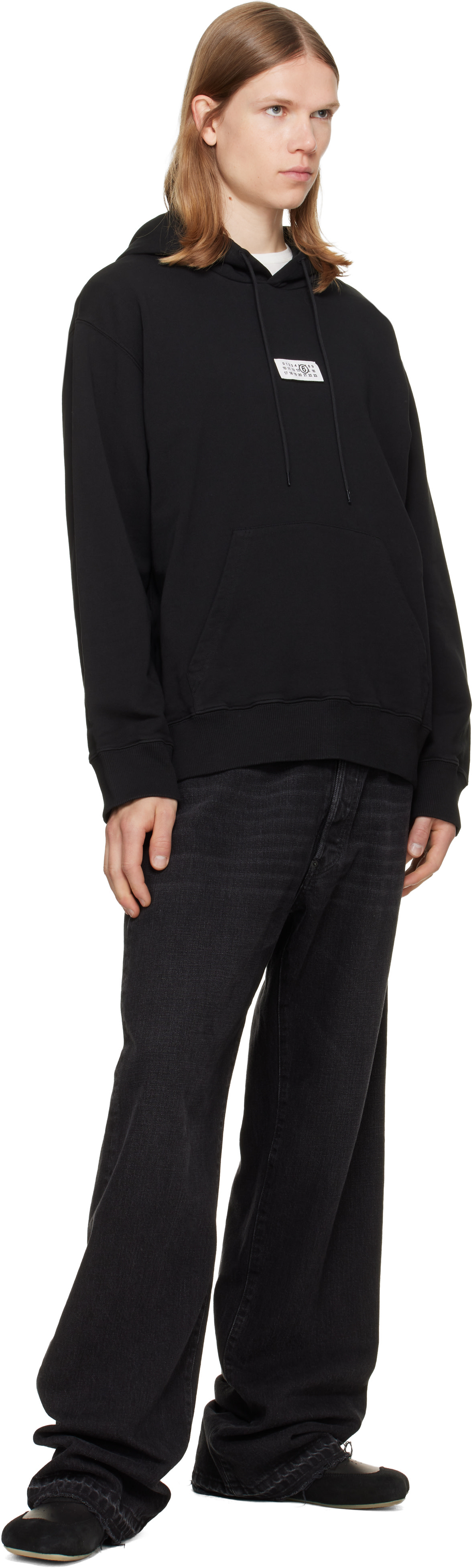 MM6 Maison Margiela - Pull à capuche noir en coton