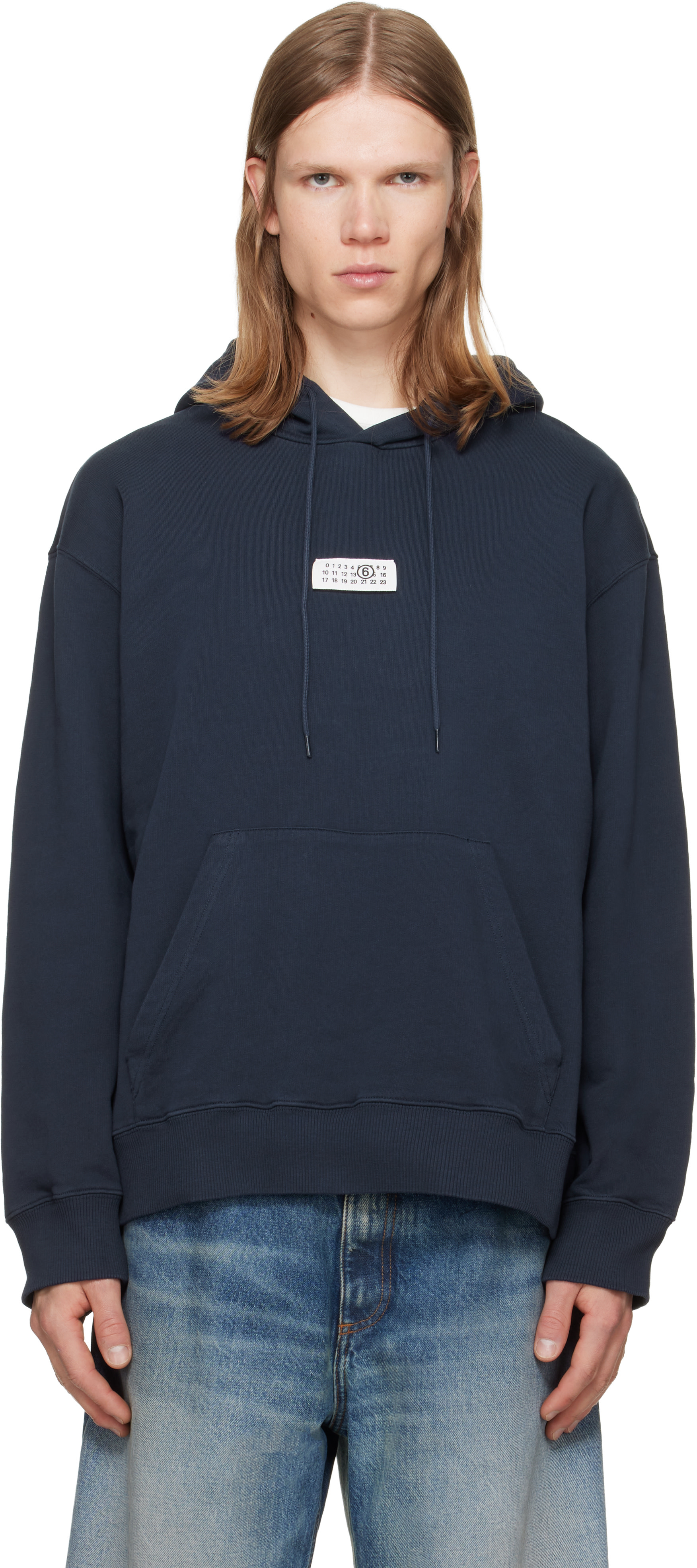 MM6 Maison Margiela - Navy Unbrushed Cotton Hoodie